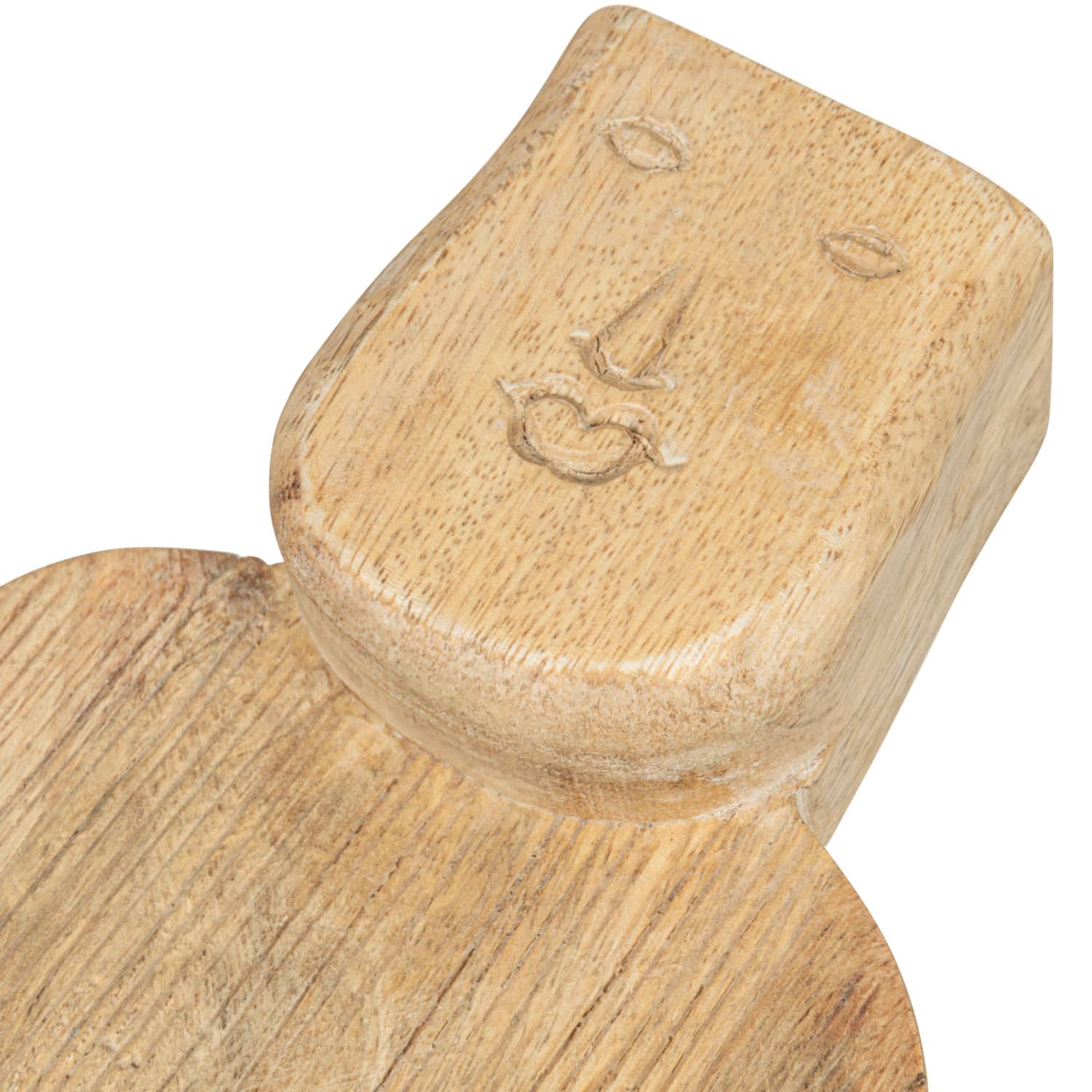 Hello Honey® Hand-Carved Mango Wood Cutting Board with Face Handle