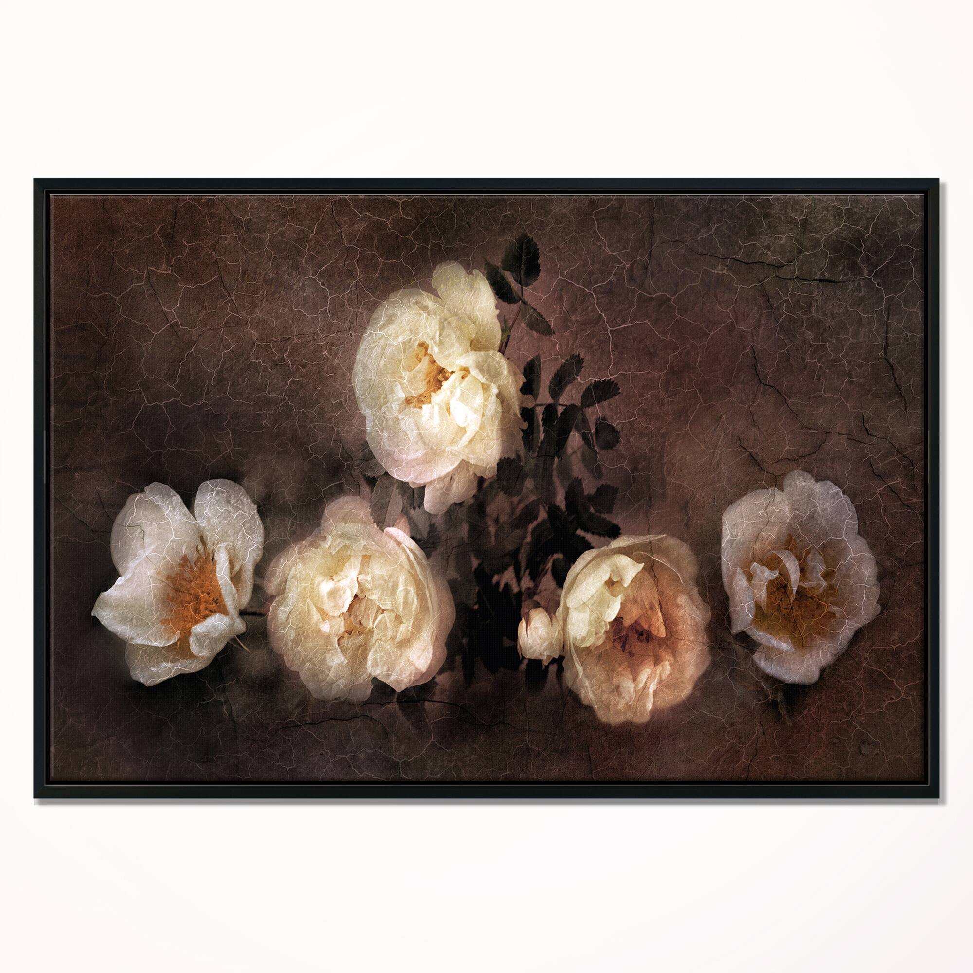 Designart - Wild Roses in Old Painting Style