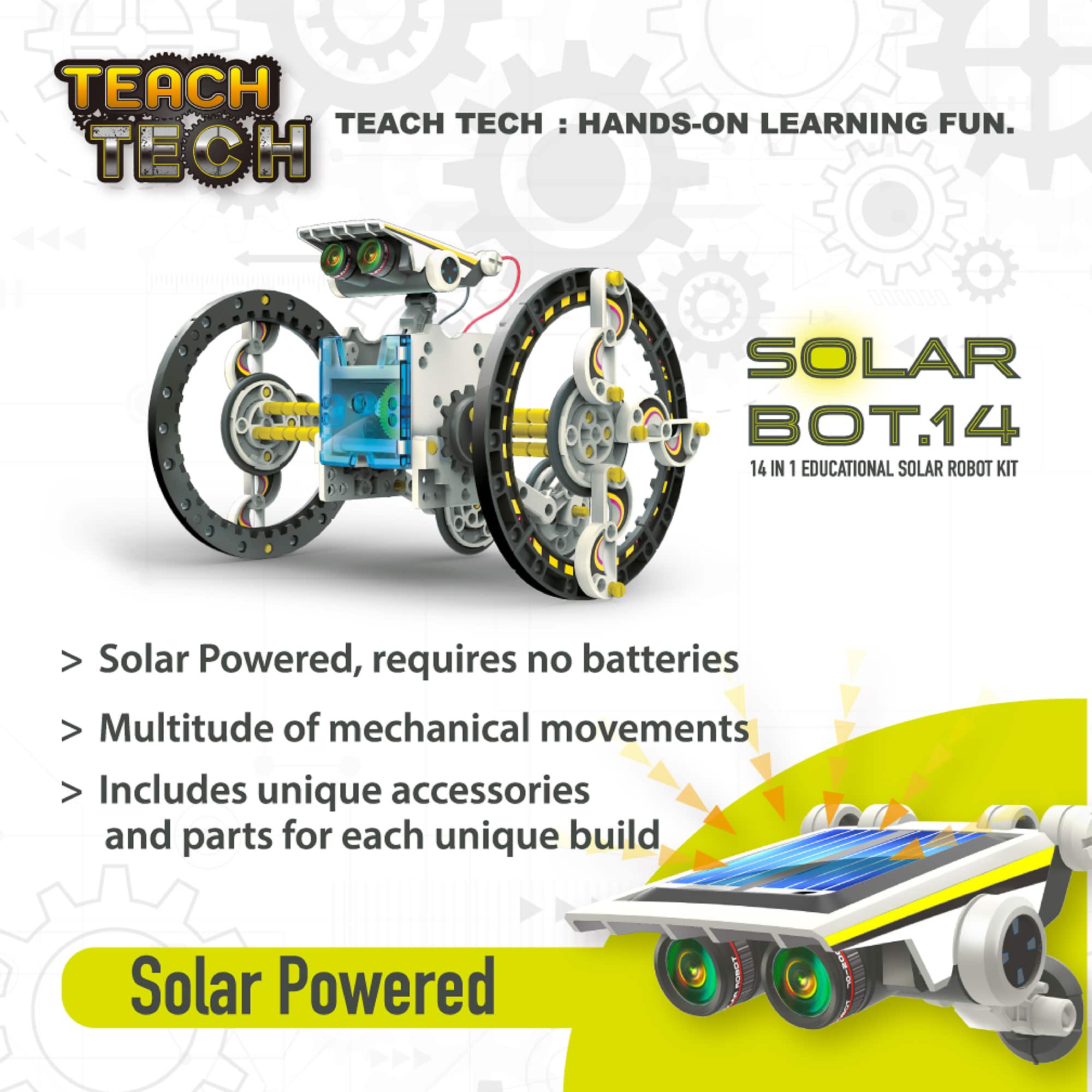 Elenco® Teach Tech™ SolarBot.14 Transforming Solar Robot STEM Learning Kit