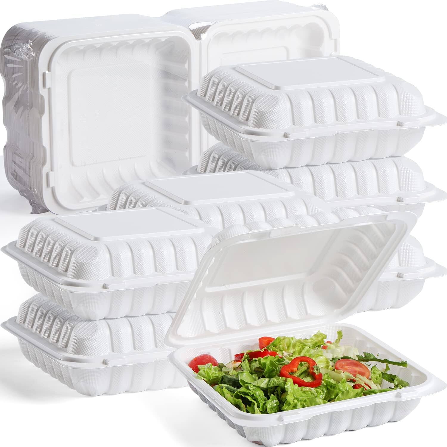 9" White Single-Compartment Clamshell Take Out Containers, 150ct. By Northlight | 9" x 3" x 9" | Michaels®