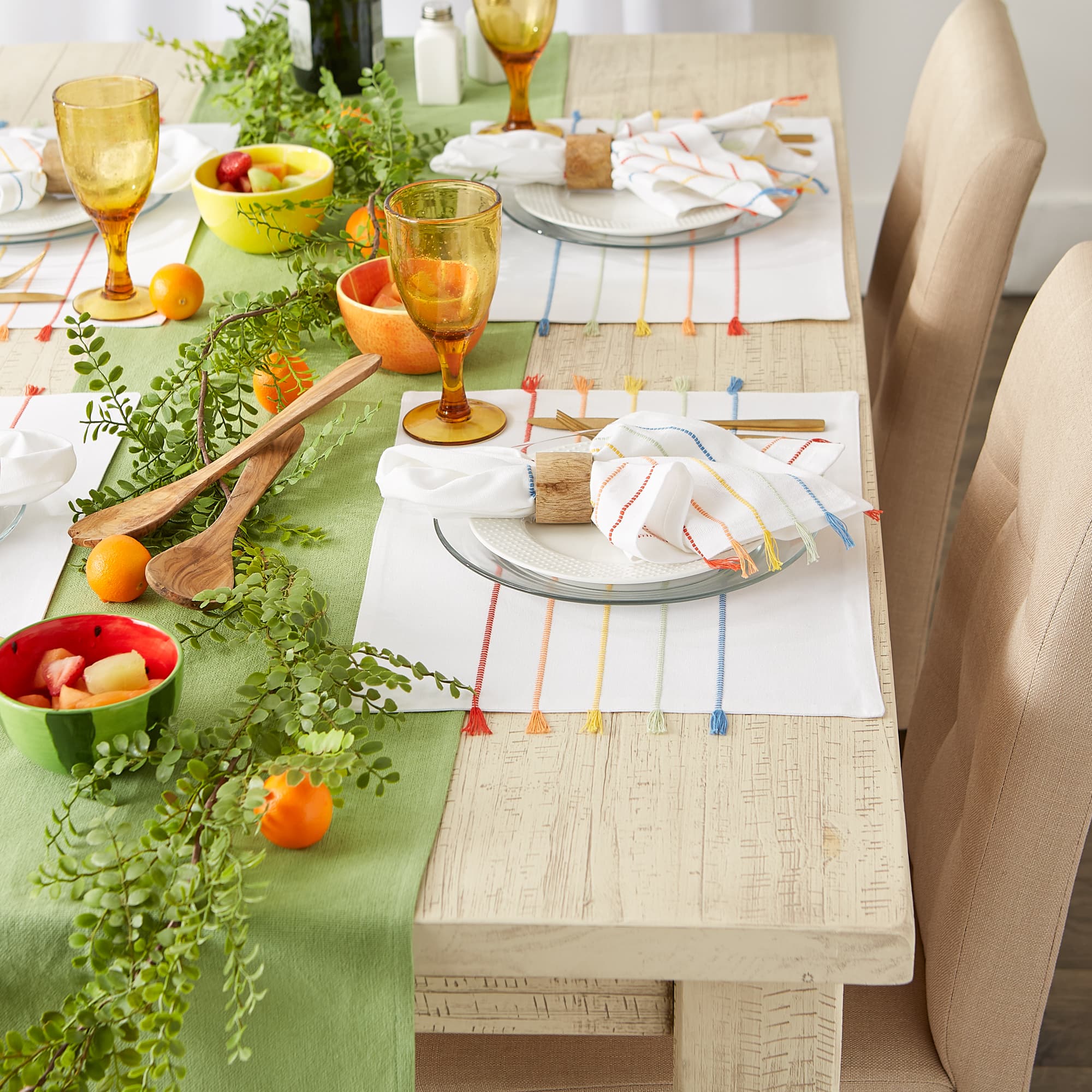 DII® Stripe Tassel Placemats