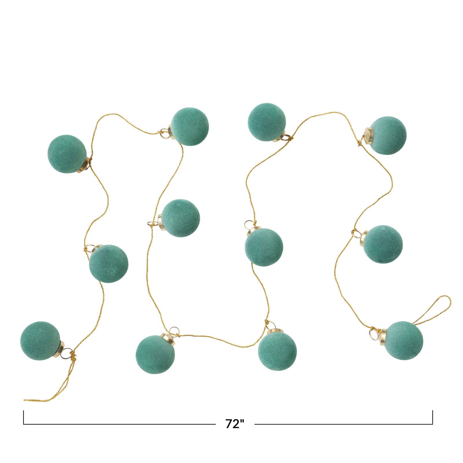Hello Honey® 6ft. Mint Flocked Glass Ball Ornament Garland