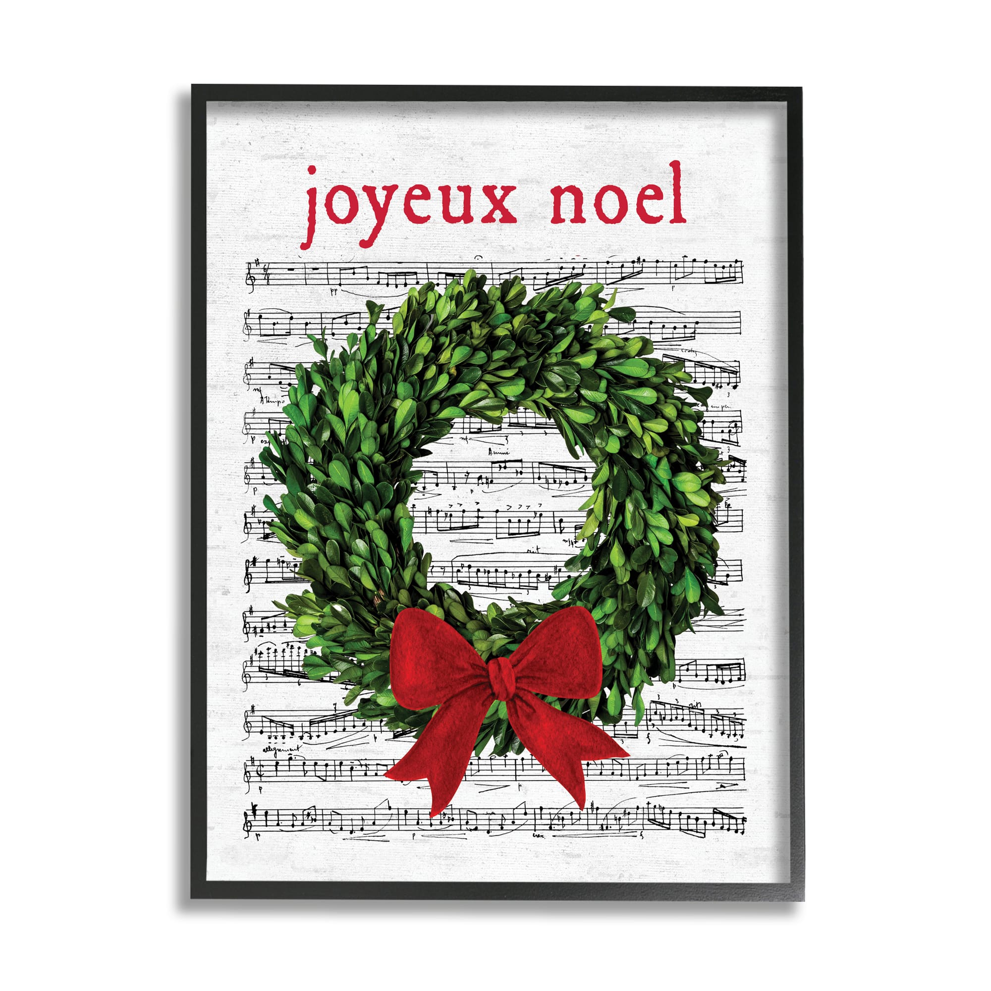 Stupell Industries Joyeux Noel Vintage Song Framed Giclee Art