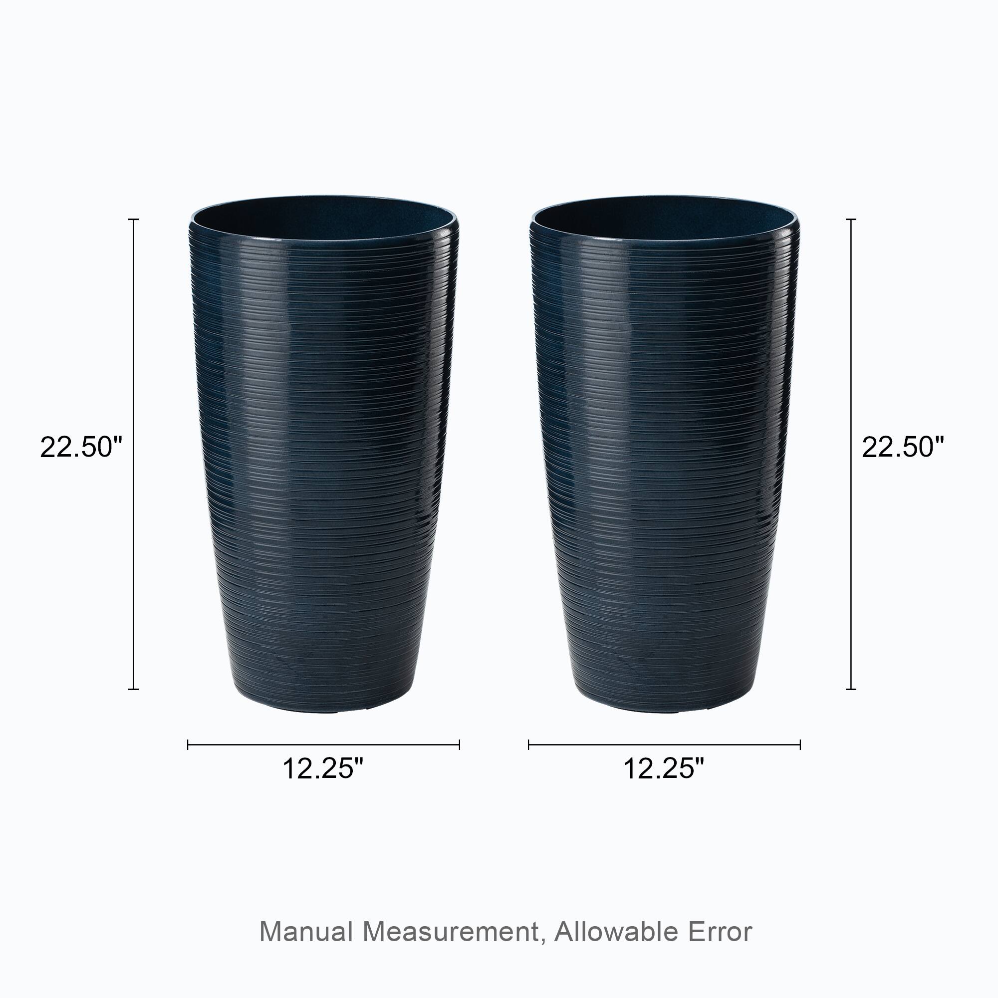 Glitzhome® 22.5" Turquoise Faux Ceramic Textured Planters, 2ct.