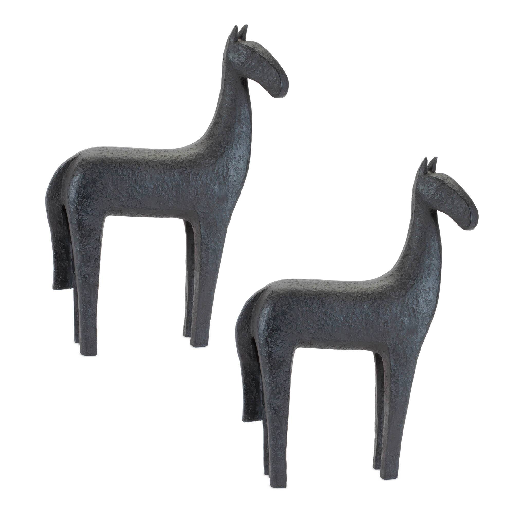 Melrose 15.25" Modern Standing Pose Horse Statues, 2ct. in Black | Michaels®