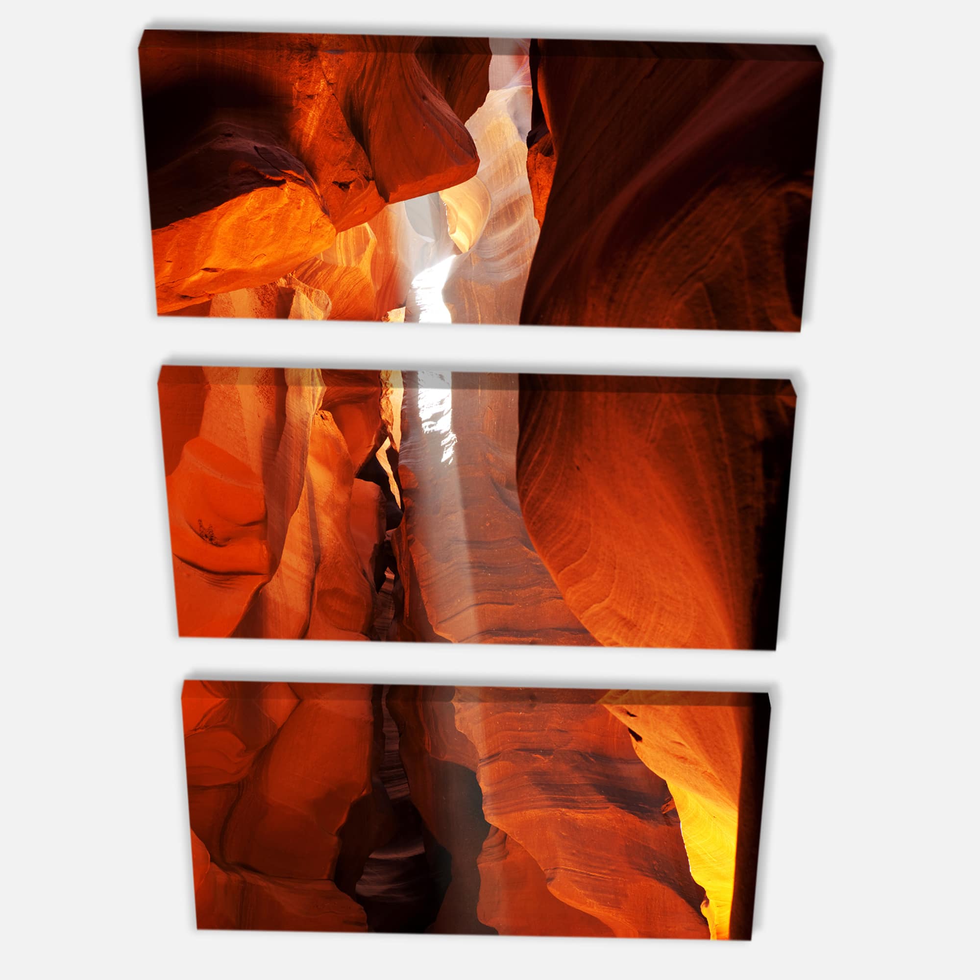 Designart - Antelope Canyon in Sunlight Rays - Oversized African Landscape Canvas Art