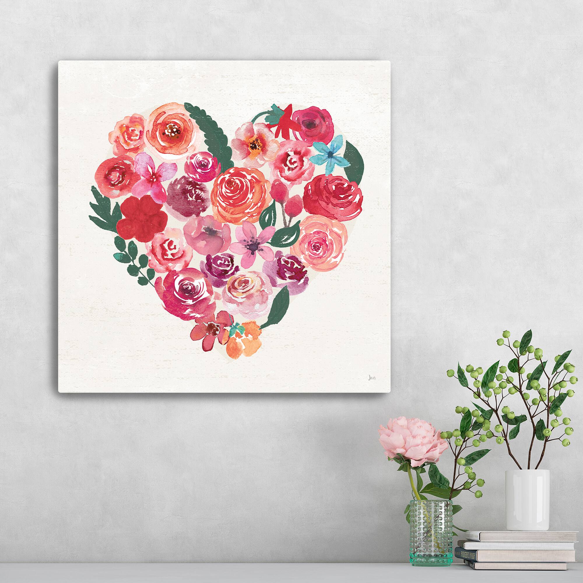 Petals of Love I Dark Canvas Giclée Art