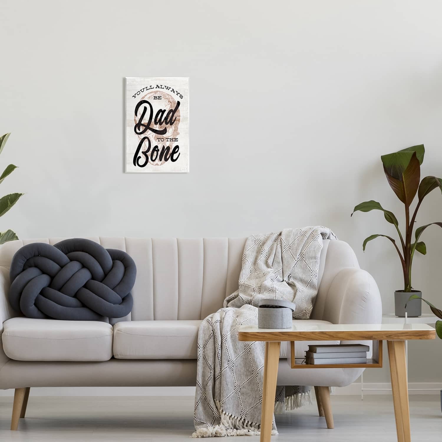 Stupell Industries Dad To The Bone Punny Skull Phrase Wall Plaque Art