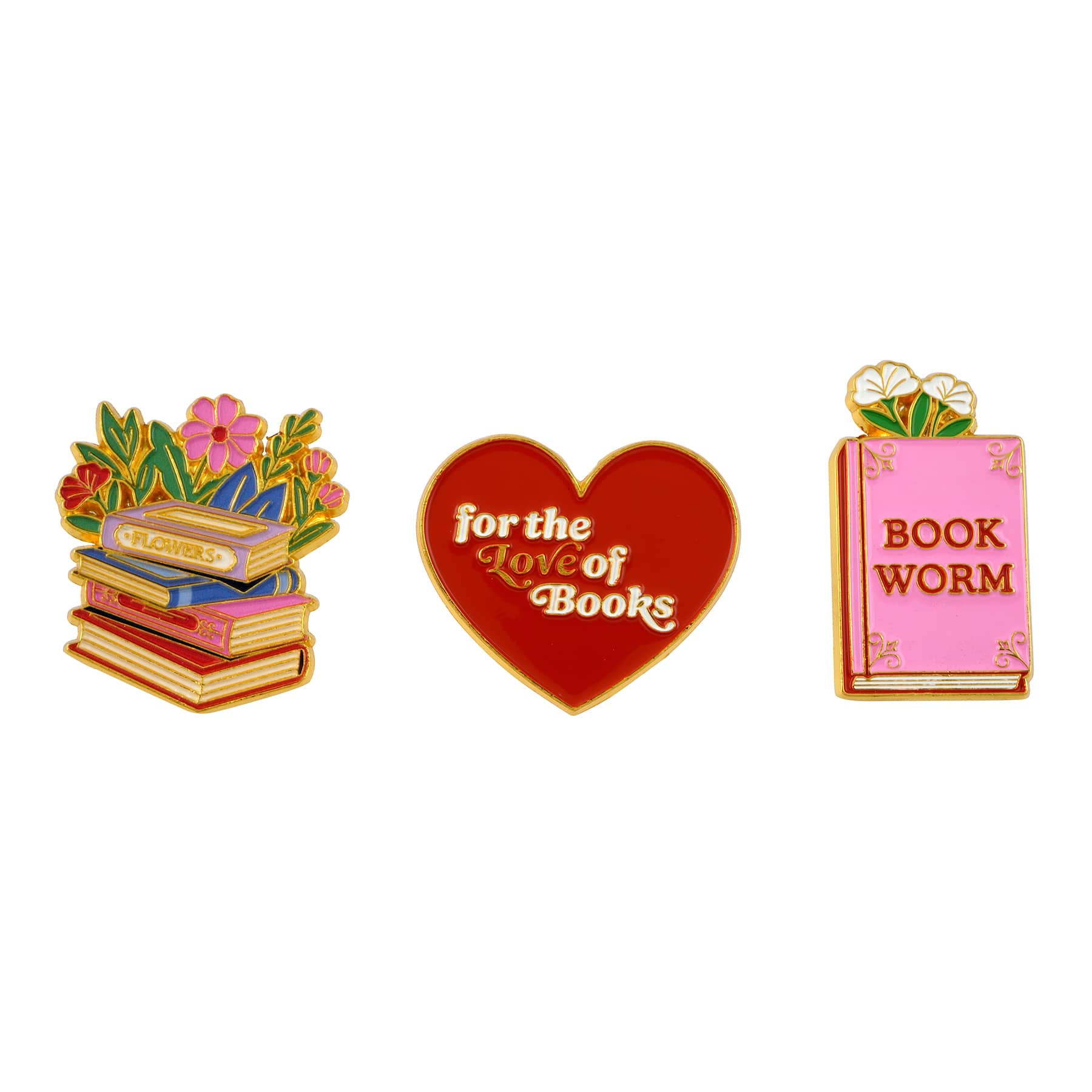 Assorted Bookish Metal Pins, 3pc. by Fab Finds