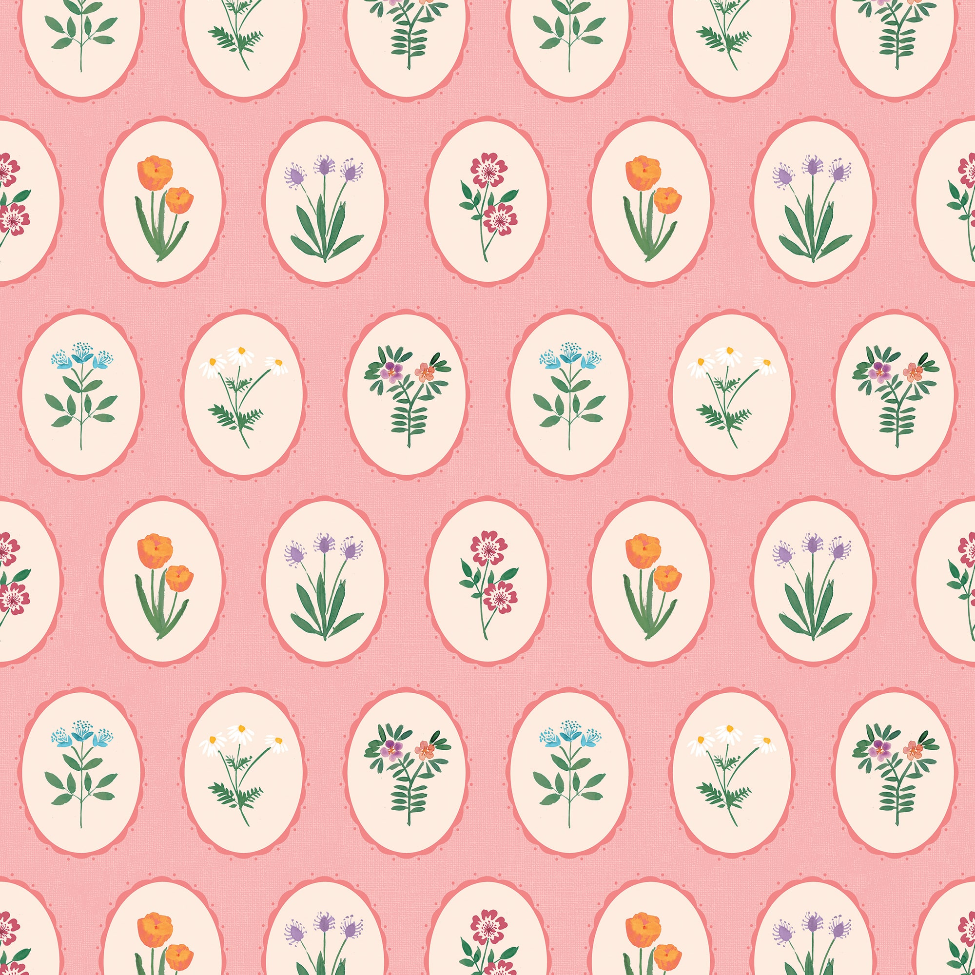 Designs Direct Heirloom Floral Medallions Peel & Stick Wallpaper