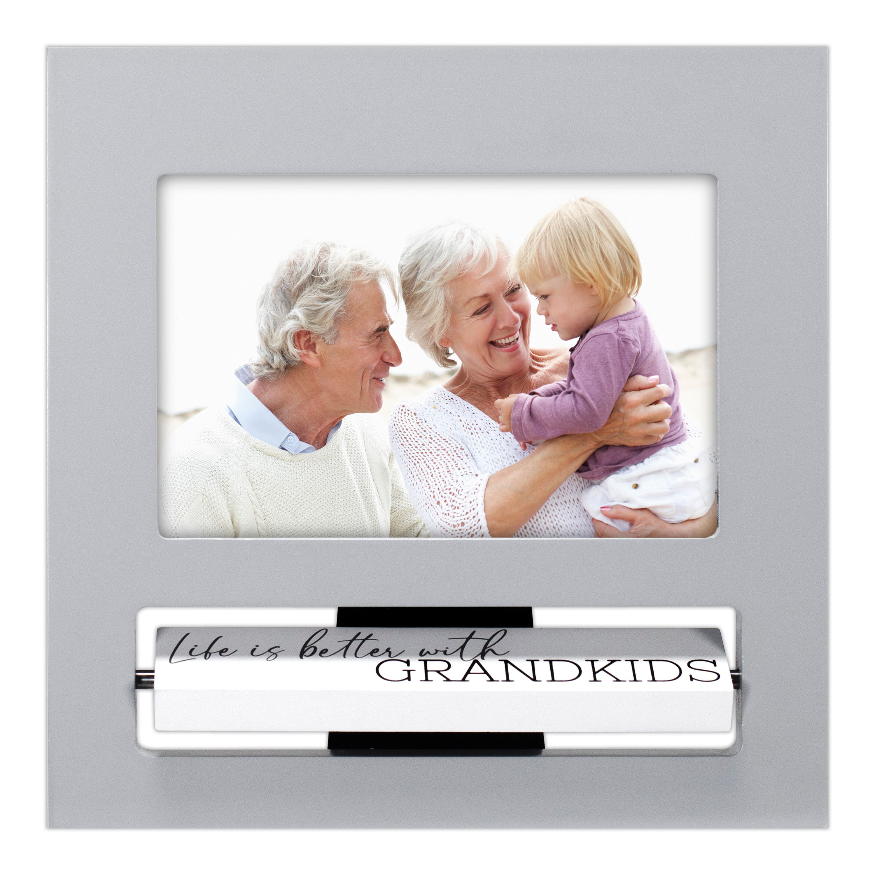 Malden International Designs Grandkids Gray 4" x 6" Flip It Frame