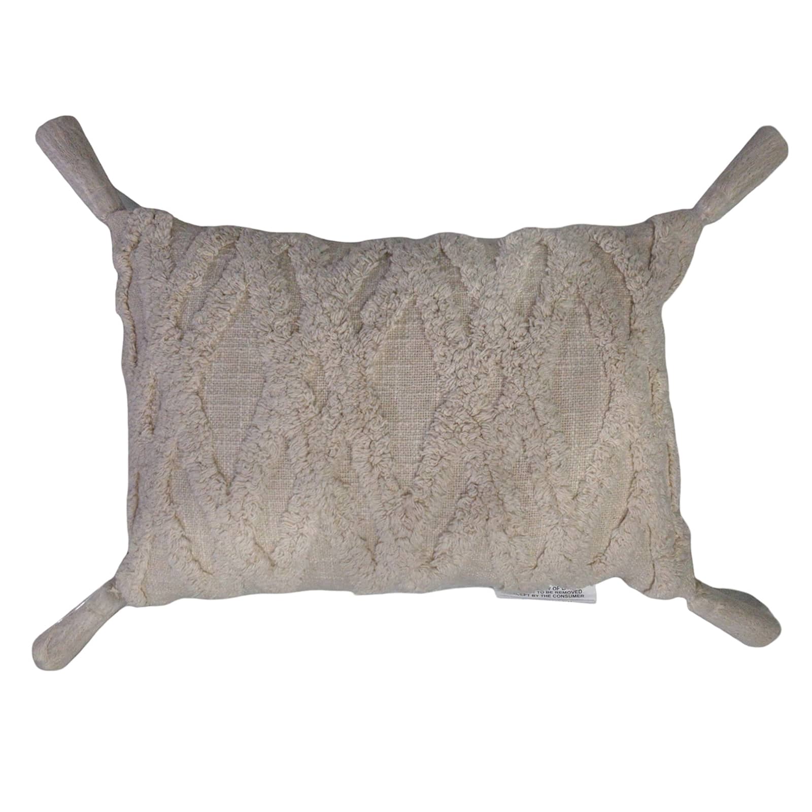 12" x 18" Ivory Tufted Throw Pillow by Ashland®