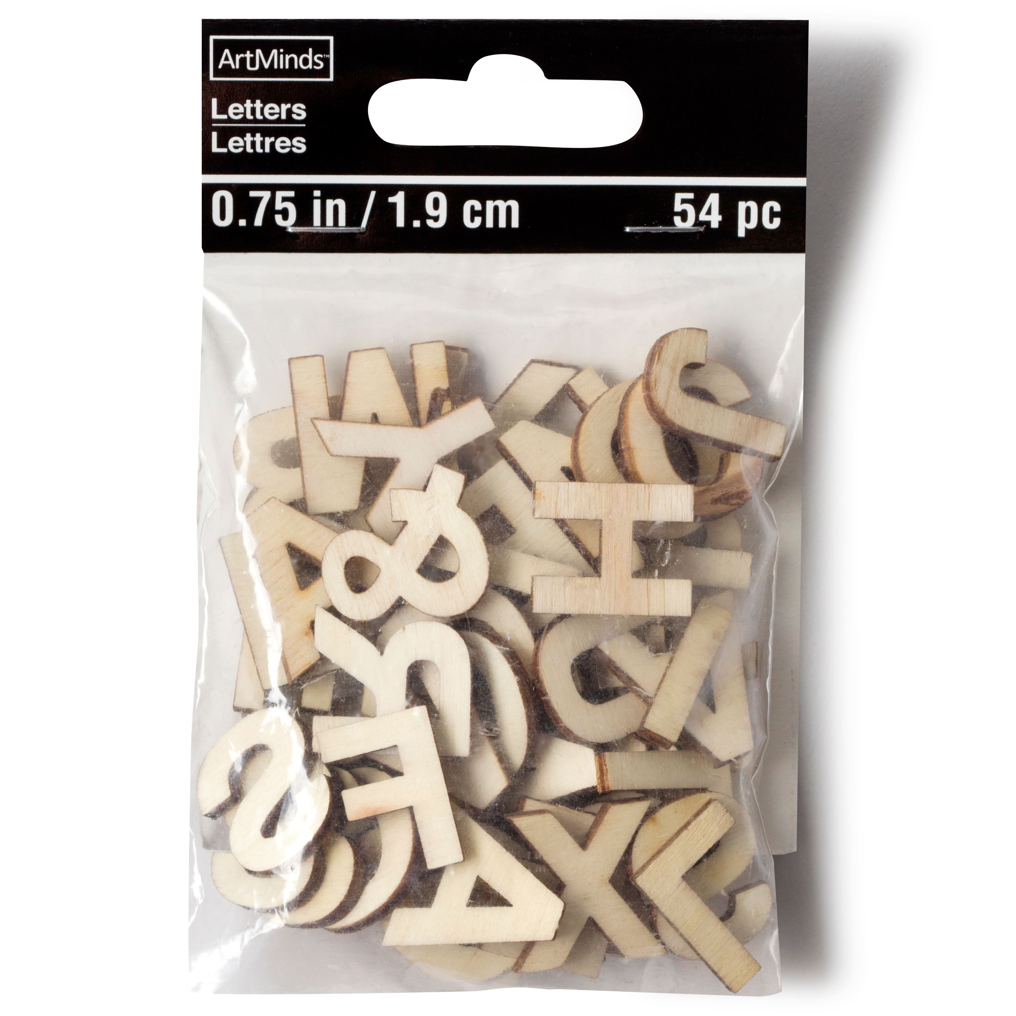 12 Packs: 54 ct. (648 total) 3/4" Wood Block Letters by Make Market®