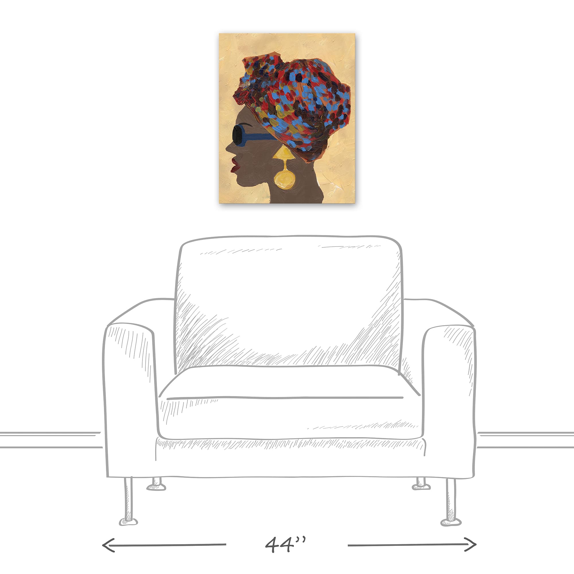 Earrings And A Head Wrap 16" x 20" Canvas Wall Art