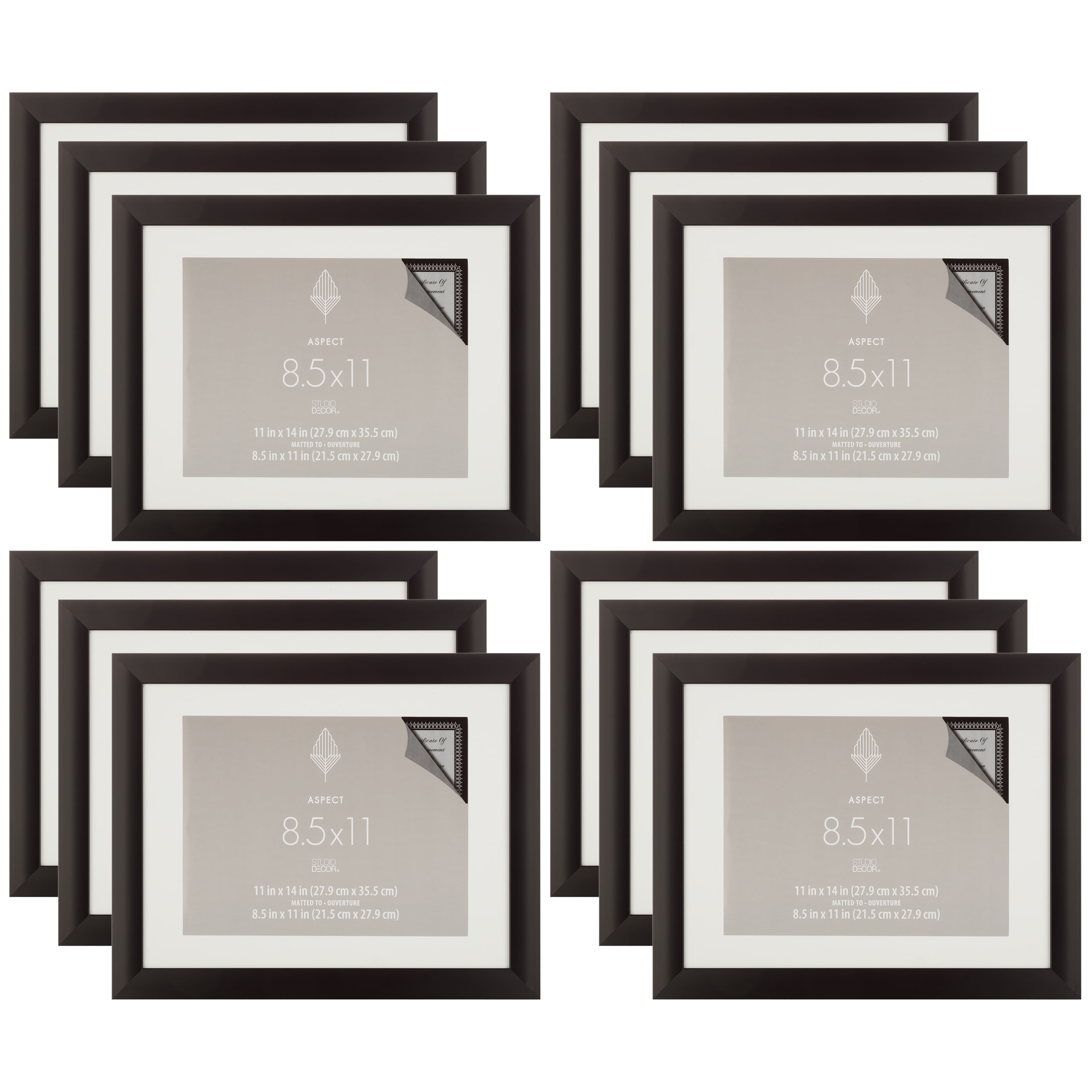 12 Pack: Black Frame With Mat, Aspect by Studio Décor®