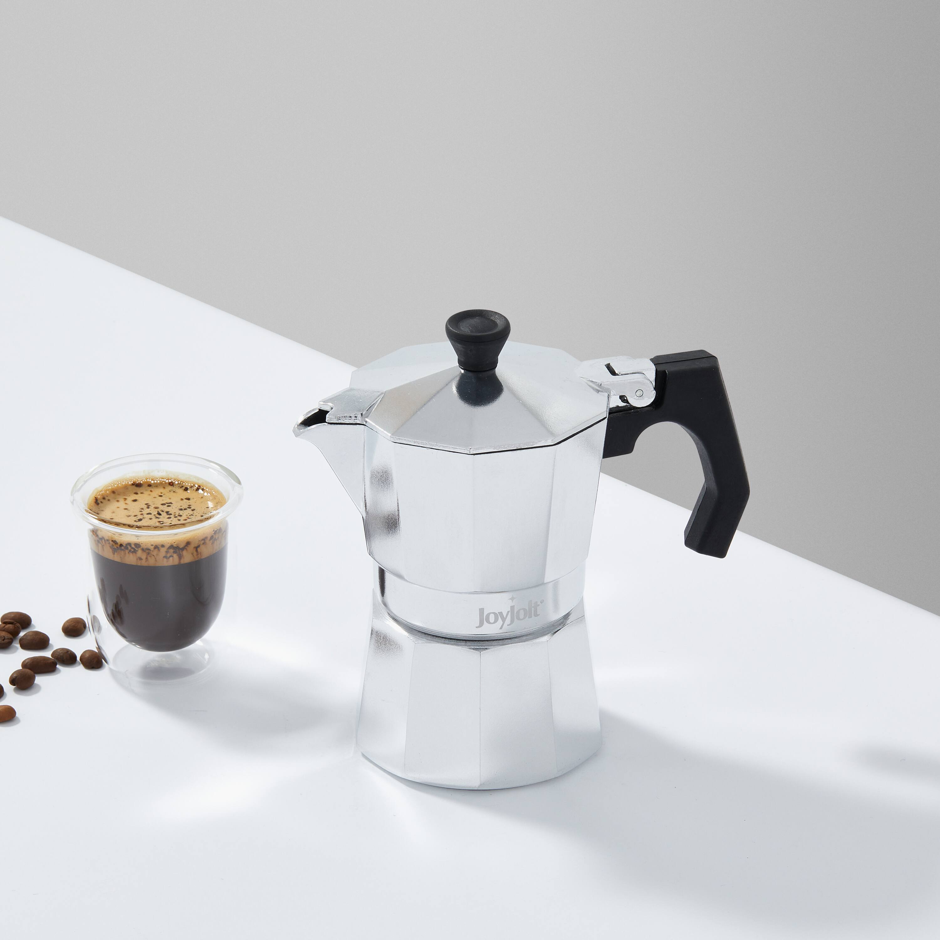 JoyJolt® Italian Moka Pot 6 Cup Stovetop Aluminum Espresso Maker