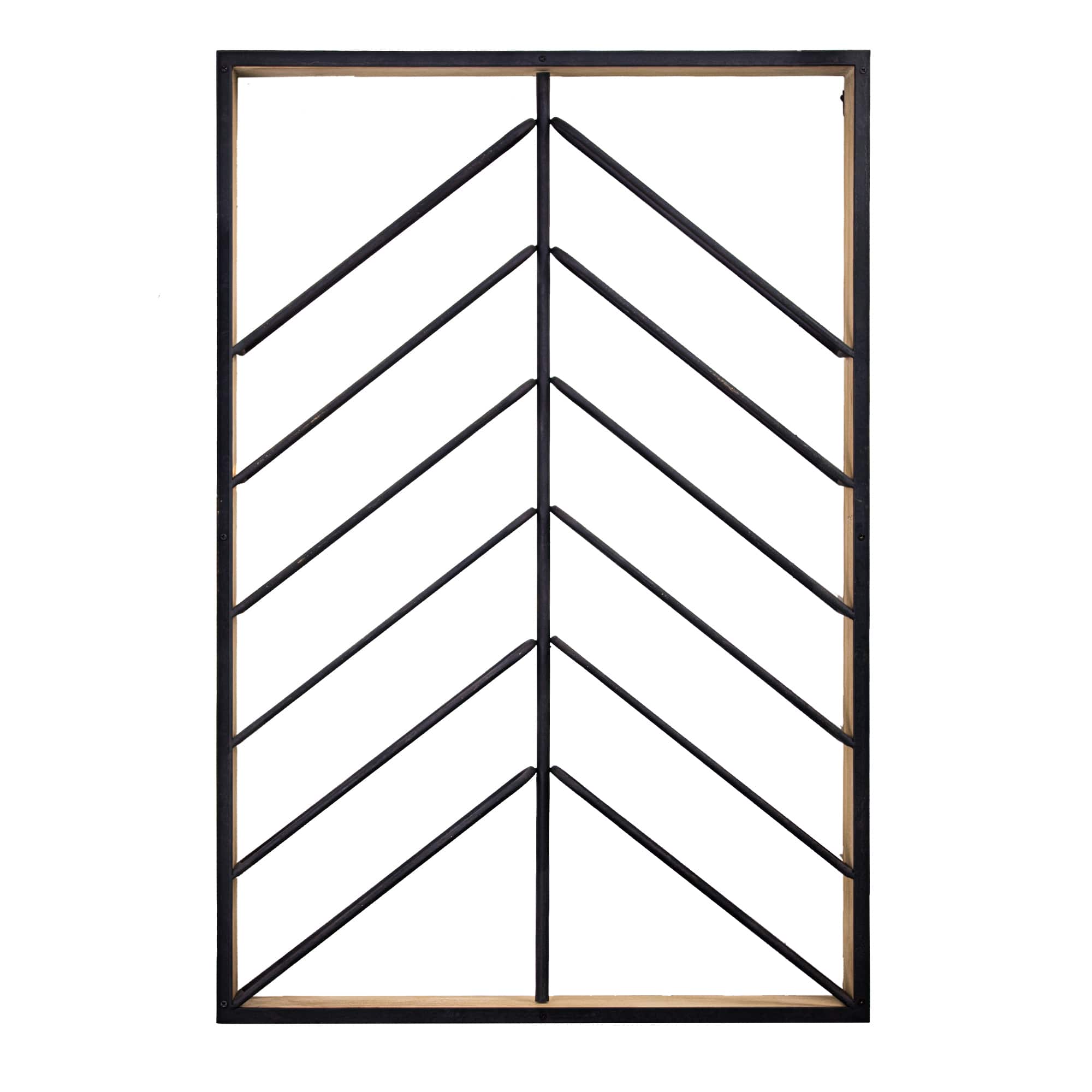 Wood & Metal Wall Mounted Wine Rack