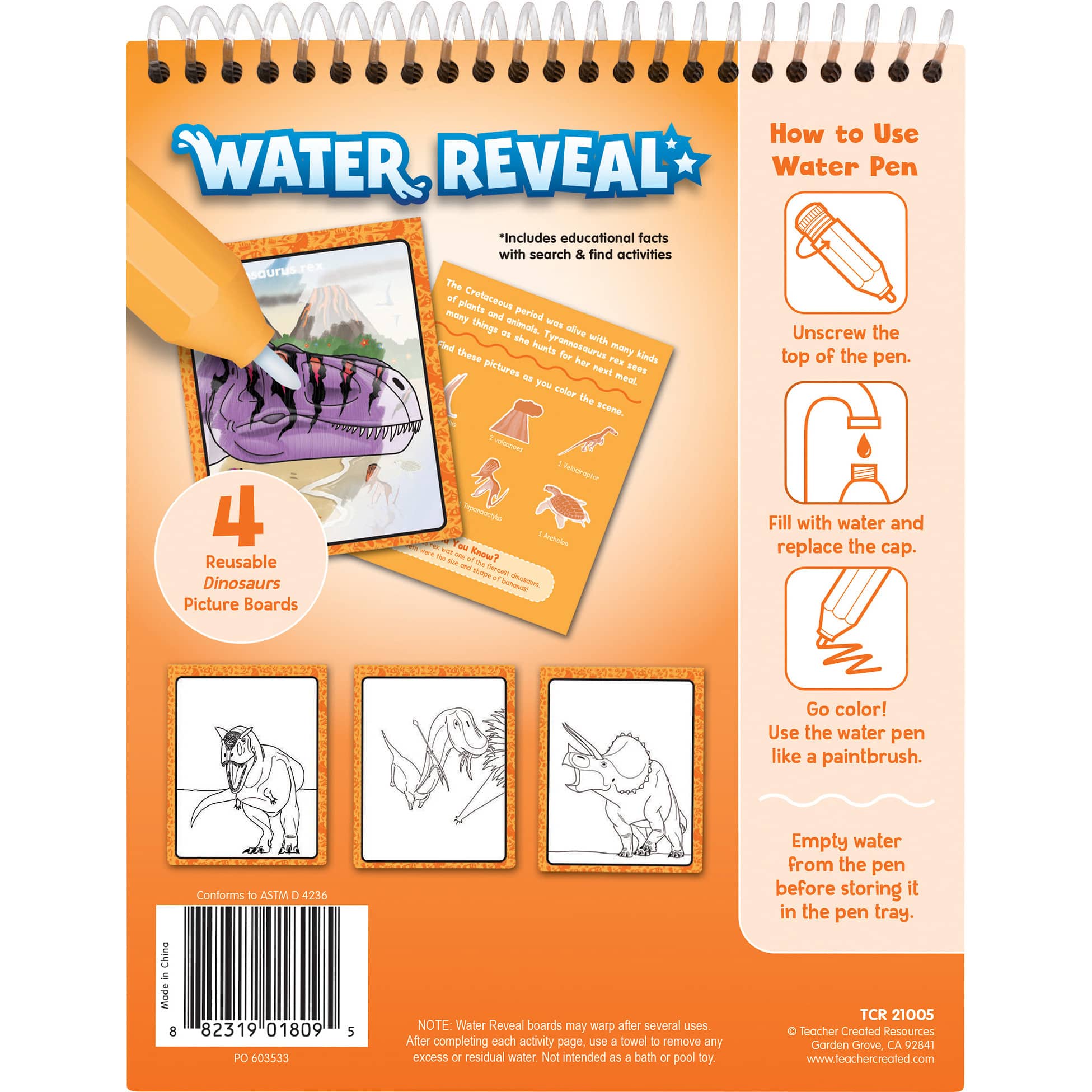 Teacher Created Resources® Dinosaurs Water Reveal Kit