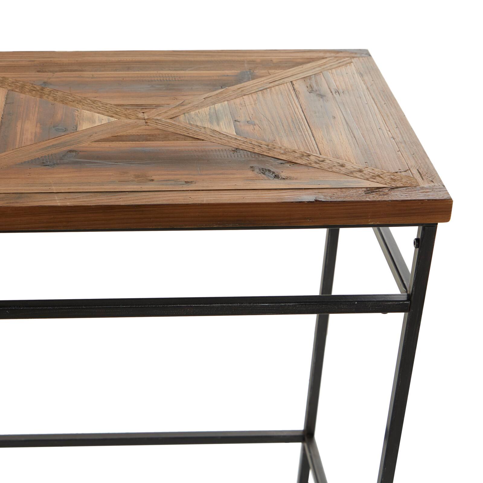 Brown Metal Rustic Console Table 30" x 48" x 16"