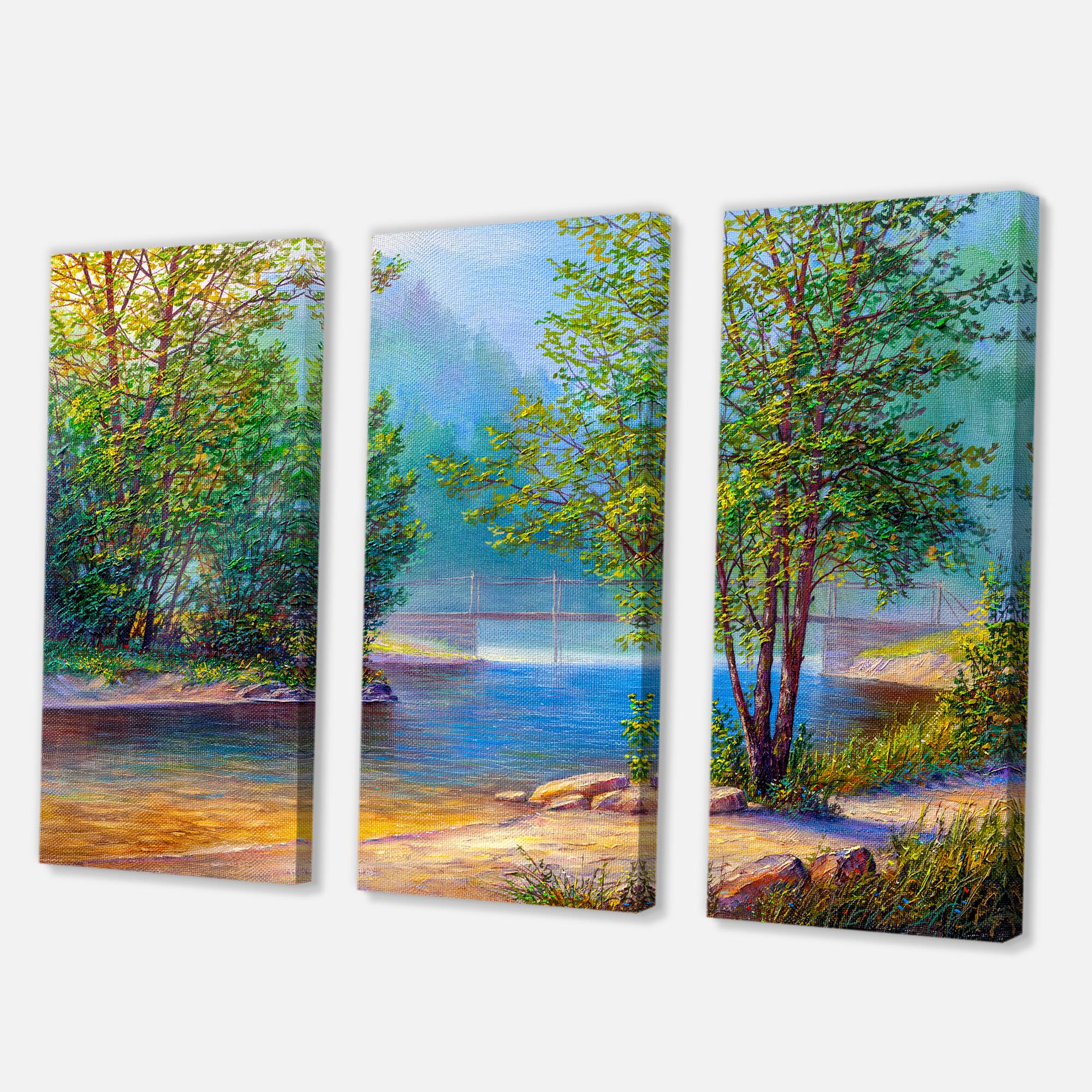 Designart - Green Trees By The Riverside