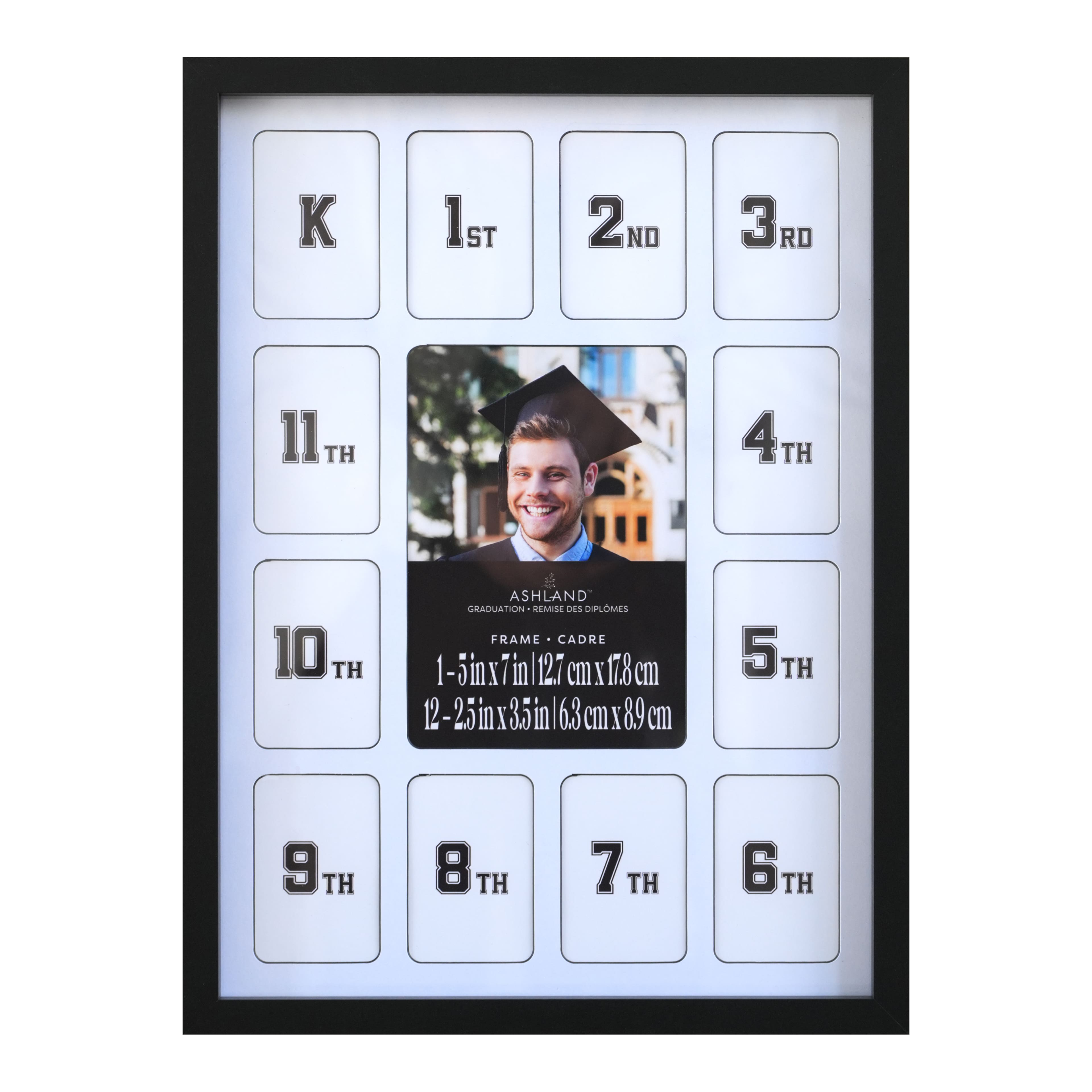 13 Opening 11" x 15" Black & White Grades Collage Frame, Graduation by Ashland®