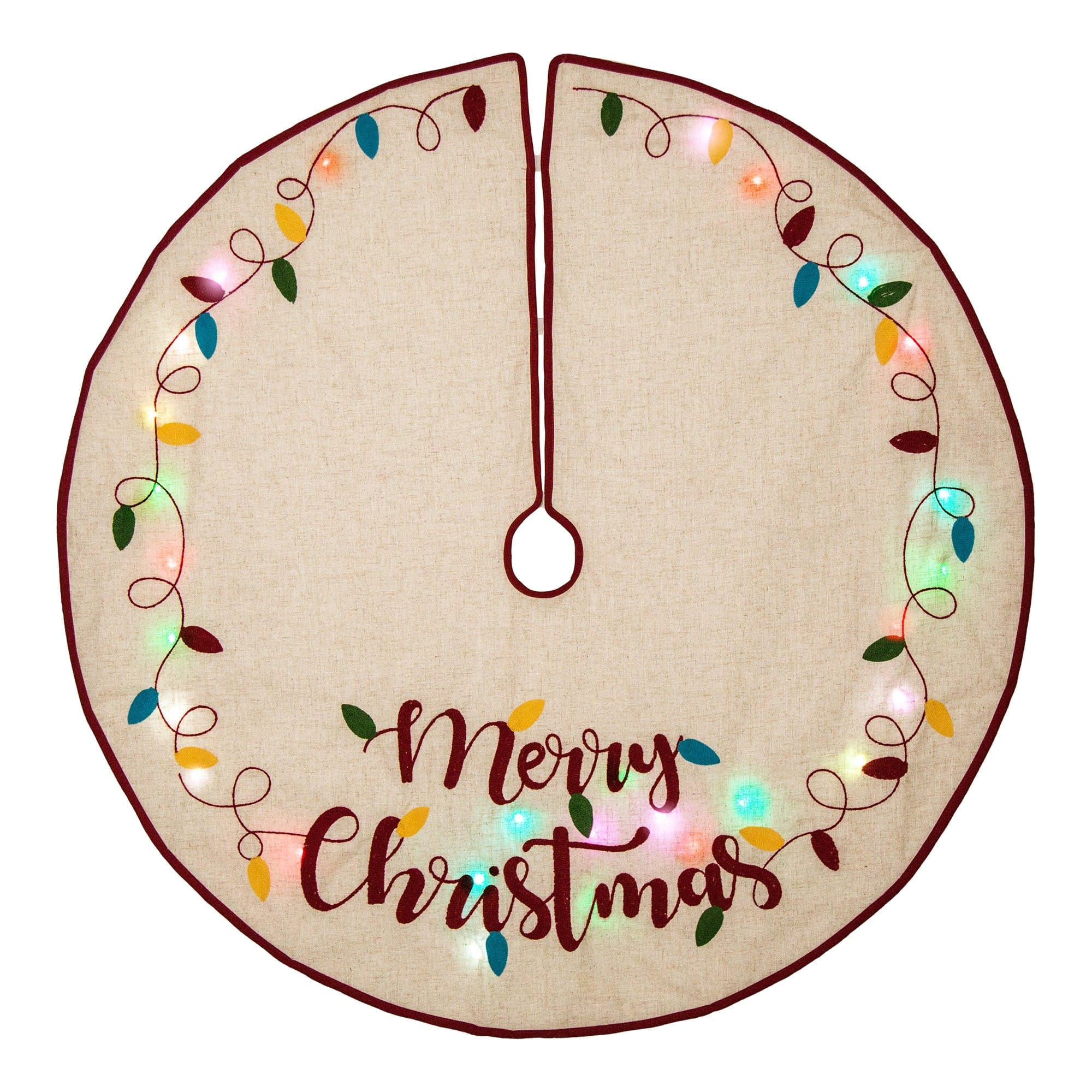 Glitzhome® LED Reindeer Stockings & Tree Skirt Set