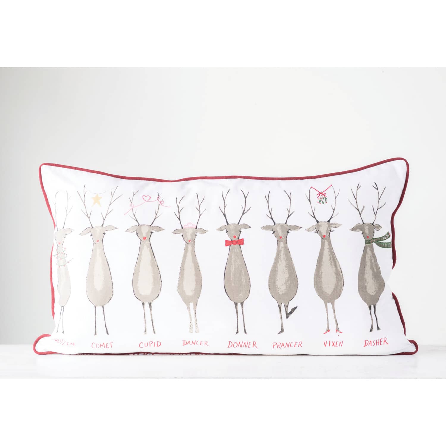 Hello Honey® Santa's Reindeer Lumbar Pillow