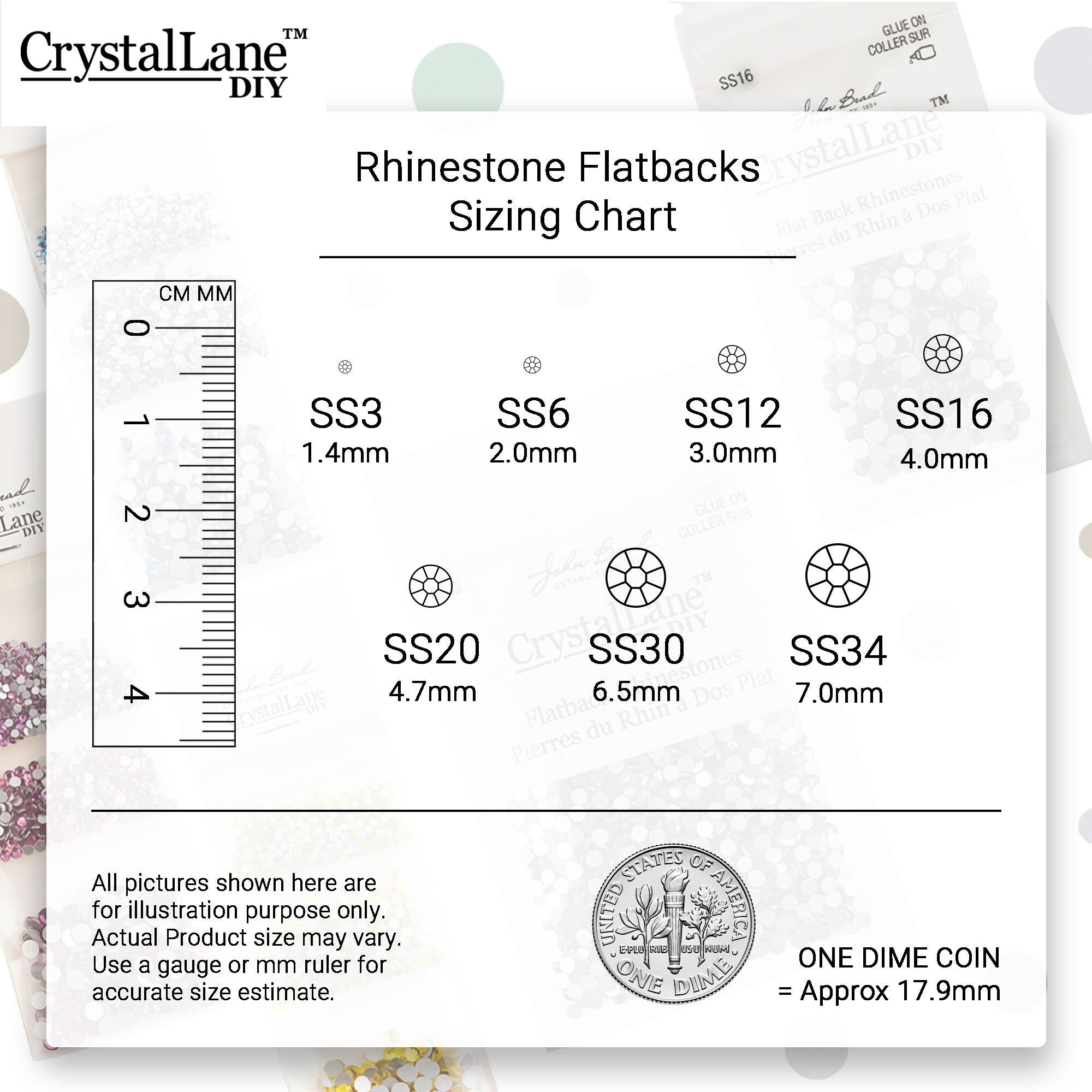John Bead Crystal Lane SS30 Metallic Glass Round Flatback Rhinestones