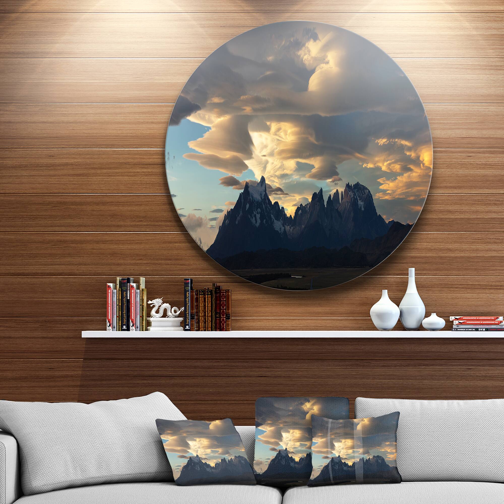 Designart - Torres del Paine National Park' Landscape Metal Circle Wall Art
