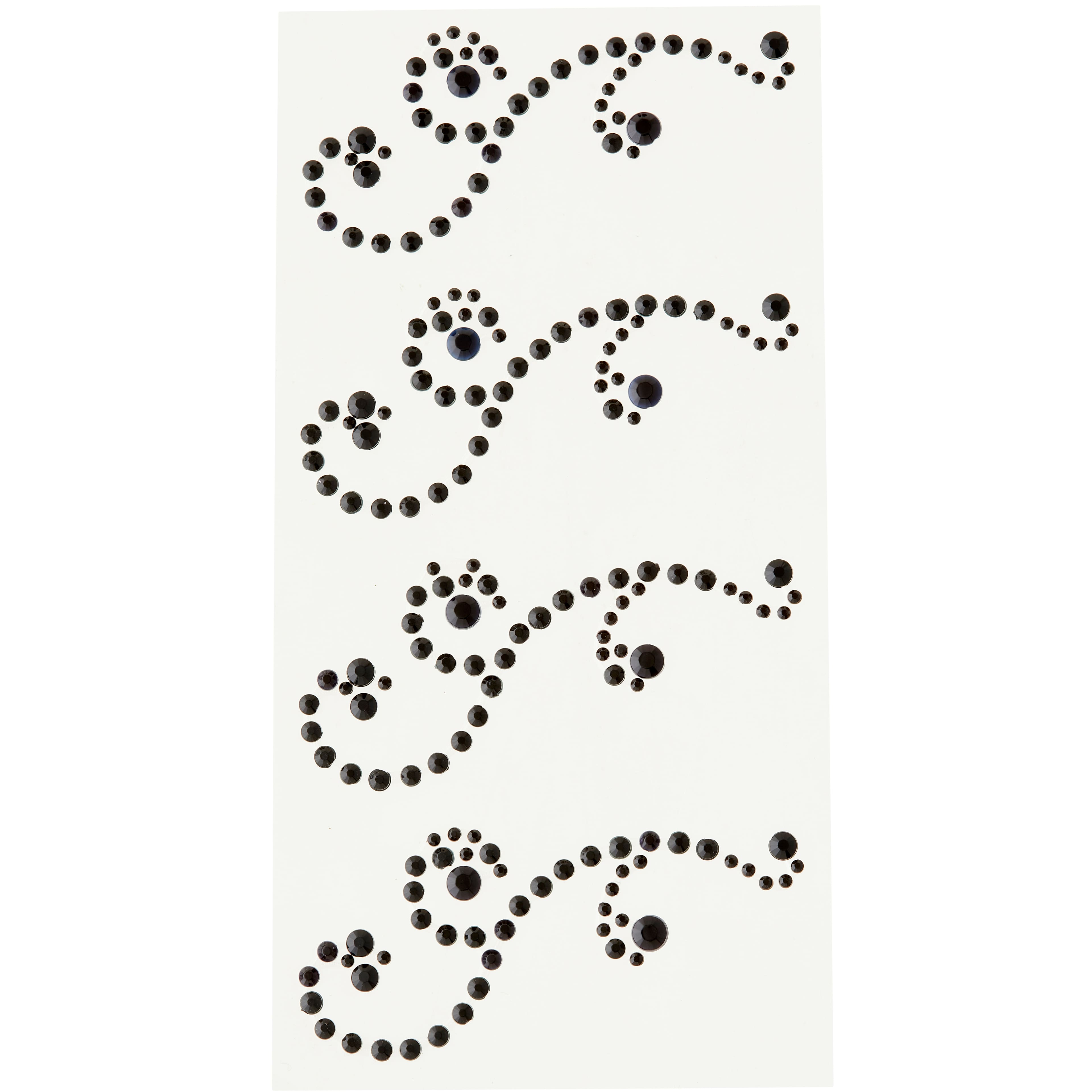 12 Packs: 4 ct. (48 total) Black Swirl Flourish Adhesive Rhinestones by Recollections™