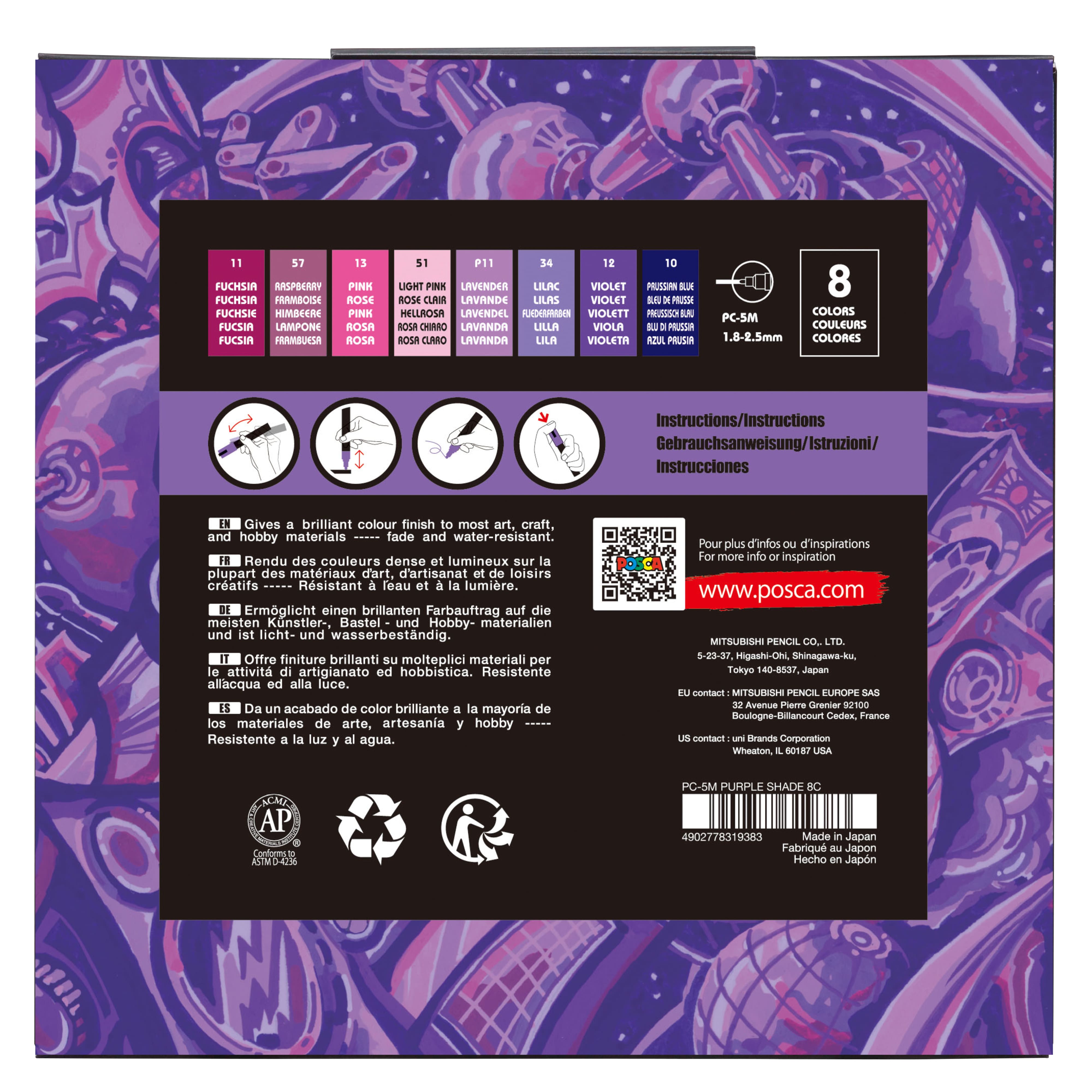 POSCA® PC5M Colour Shades Medium Bullet Tip Paint Markers