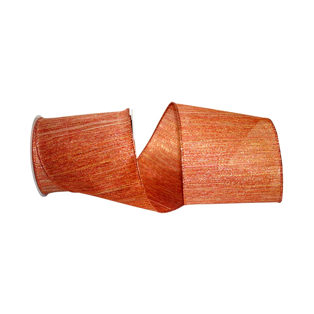 JAM Paper 4" x 10yd. Metallic Wired Natural Harmony Ribbon