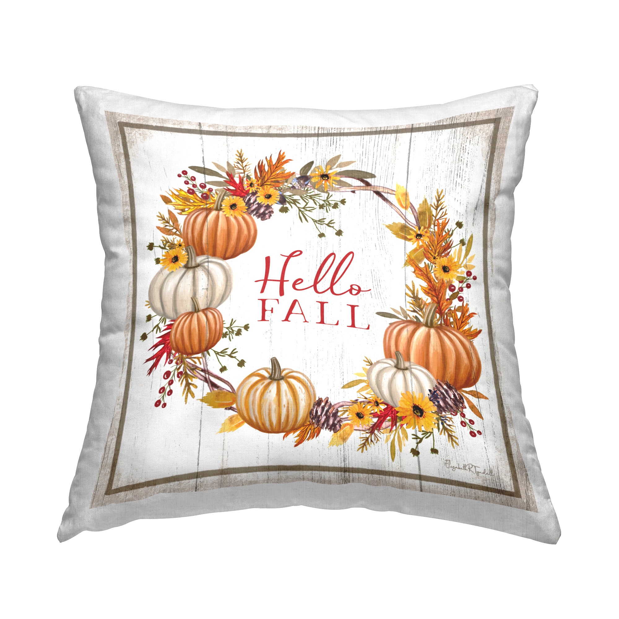 Stupell Industries Rustic Hello Fall Decorative Printed Throw Pillow