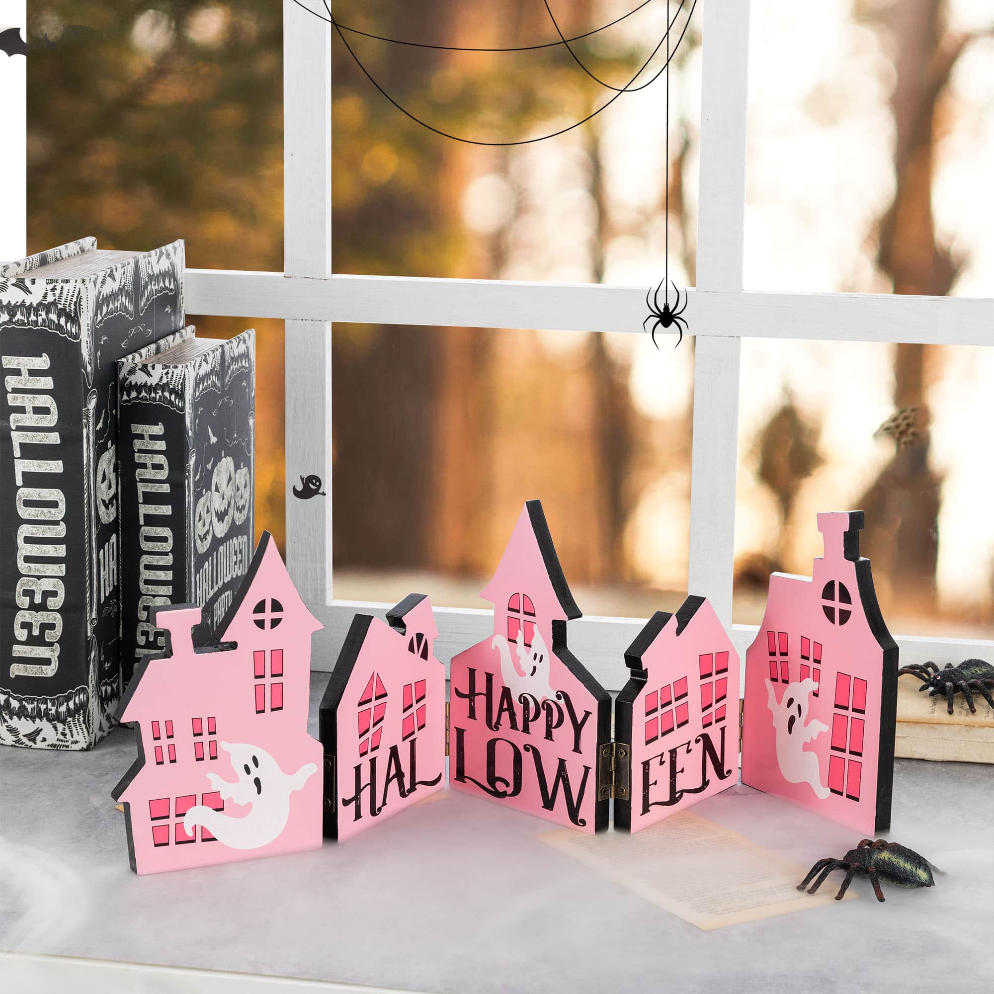 Glitzhome® 24.75" Halloween Wooden House Table Decor