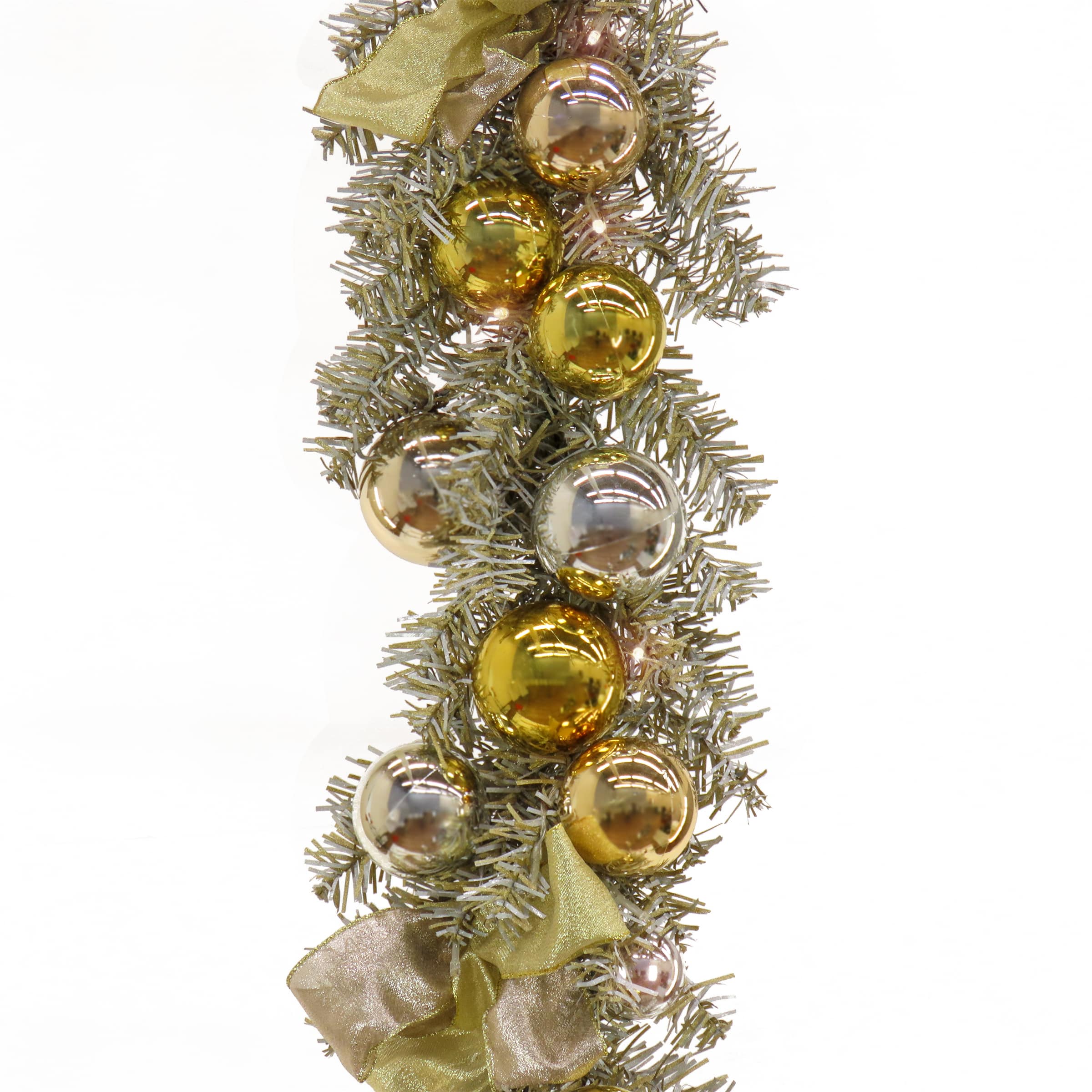 9ft. Pre-Lit Gold Ornament Metallic Garland