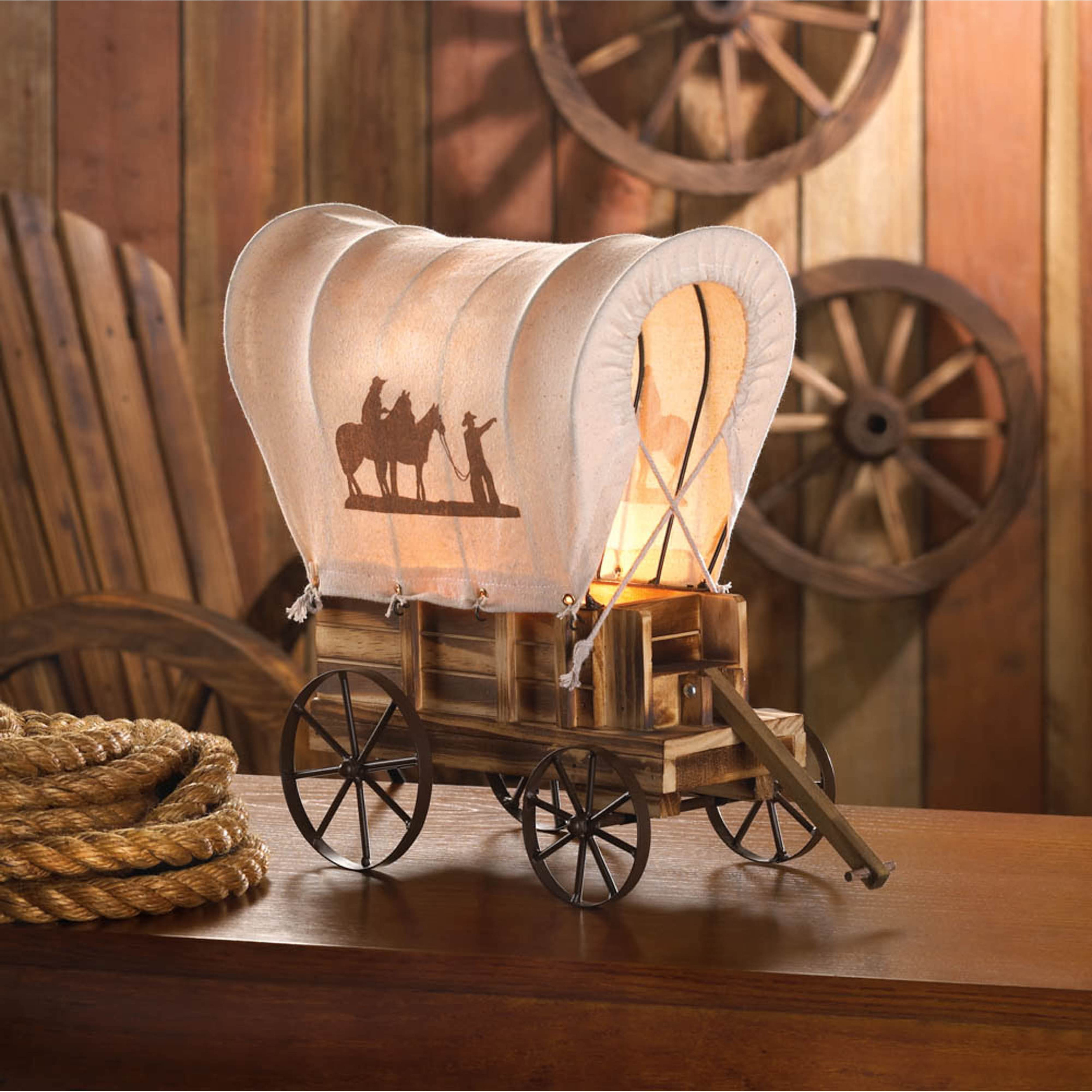 13" Western Wagon Table Lamp