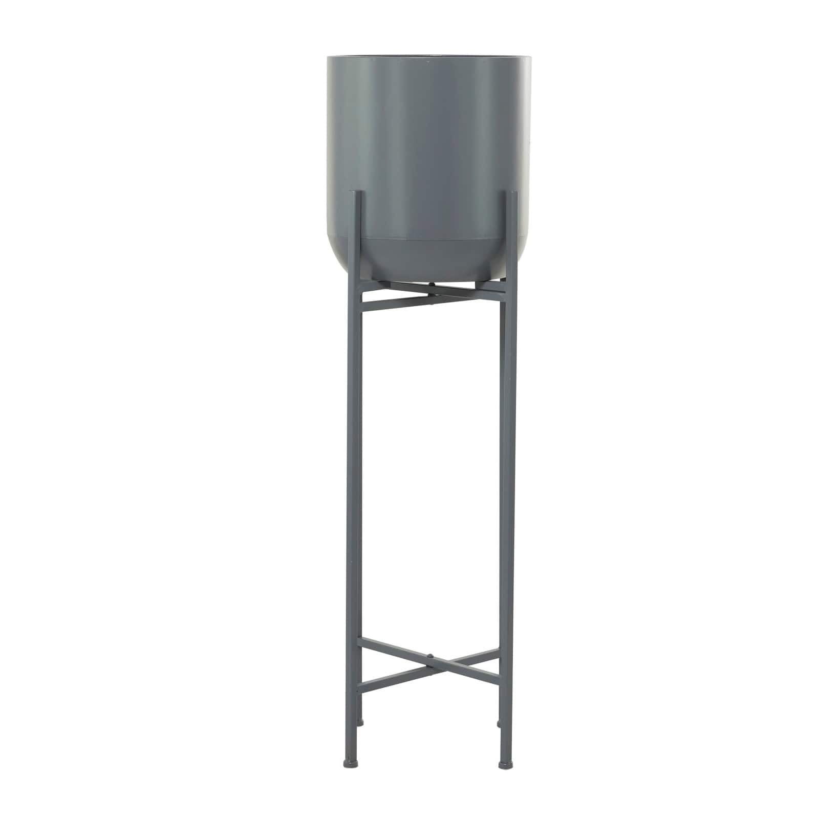 Grey Modern Planter, 13" x 13" x 42"