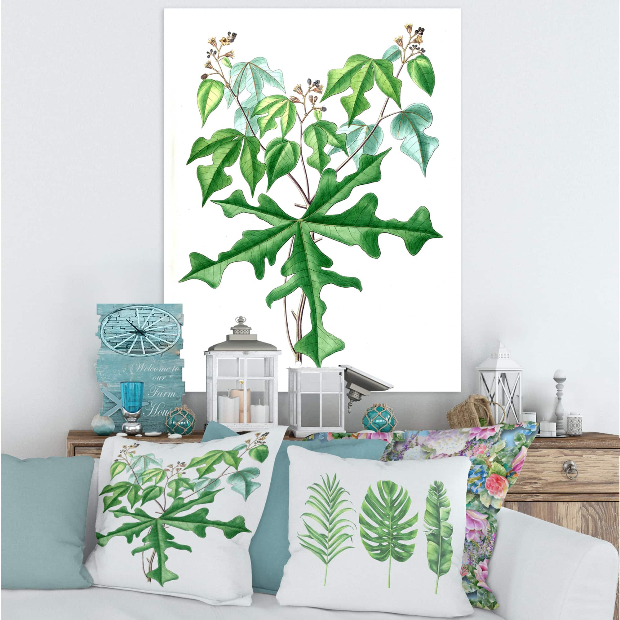 Designart - Vintage Drawing of Wild Plants - Traditional Canvas Wall Art Print