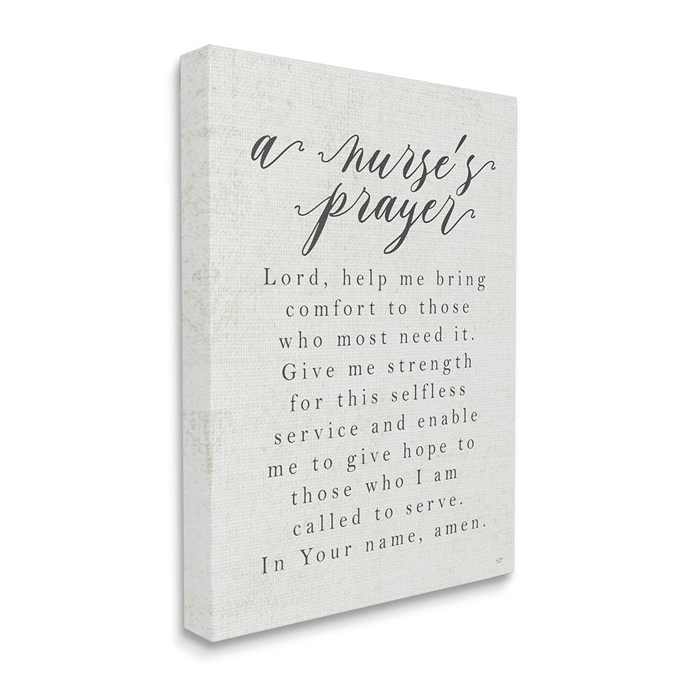 Stupell Industries A Nurse's Prayer Inspirational Office Faith Canvas Wall Art