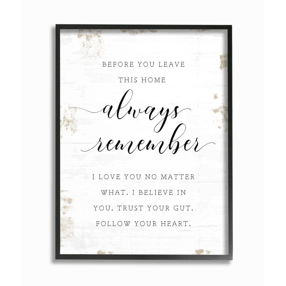 Stupell Industries Always Follow Your Heart Phrase Country Home Charm Framed Wall Art