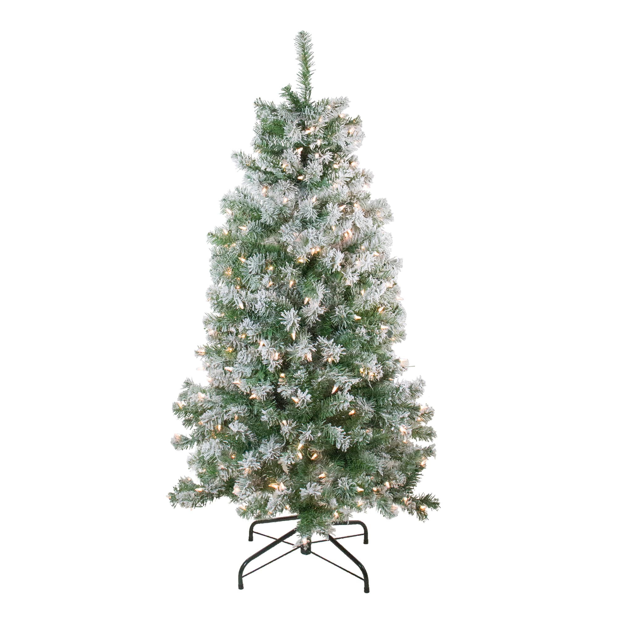 4.5Ft Pre-Lit Flocked Winema Pine Artificial Christmas Tree, Clear Lights By Northlight in Green | 4.5 ft | Michaels®