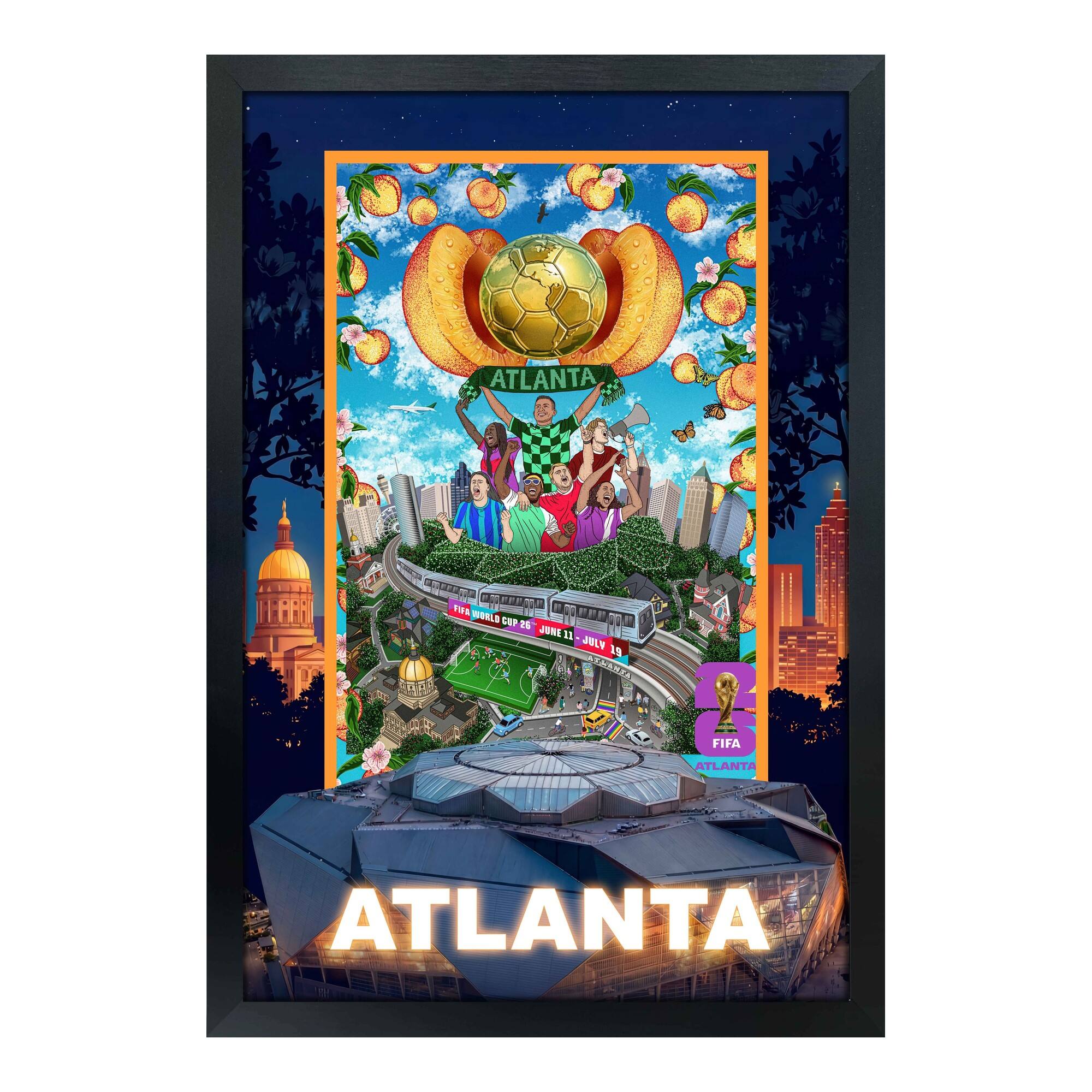 19.5" x 28" FIFA World Cup 2026 Atlanta Host City Framed Wall Decor by Frameworth