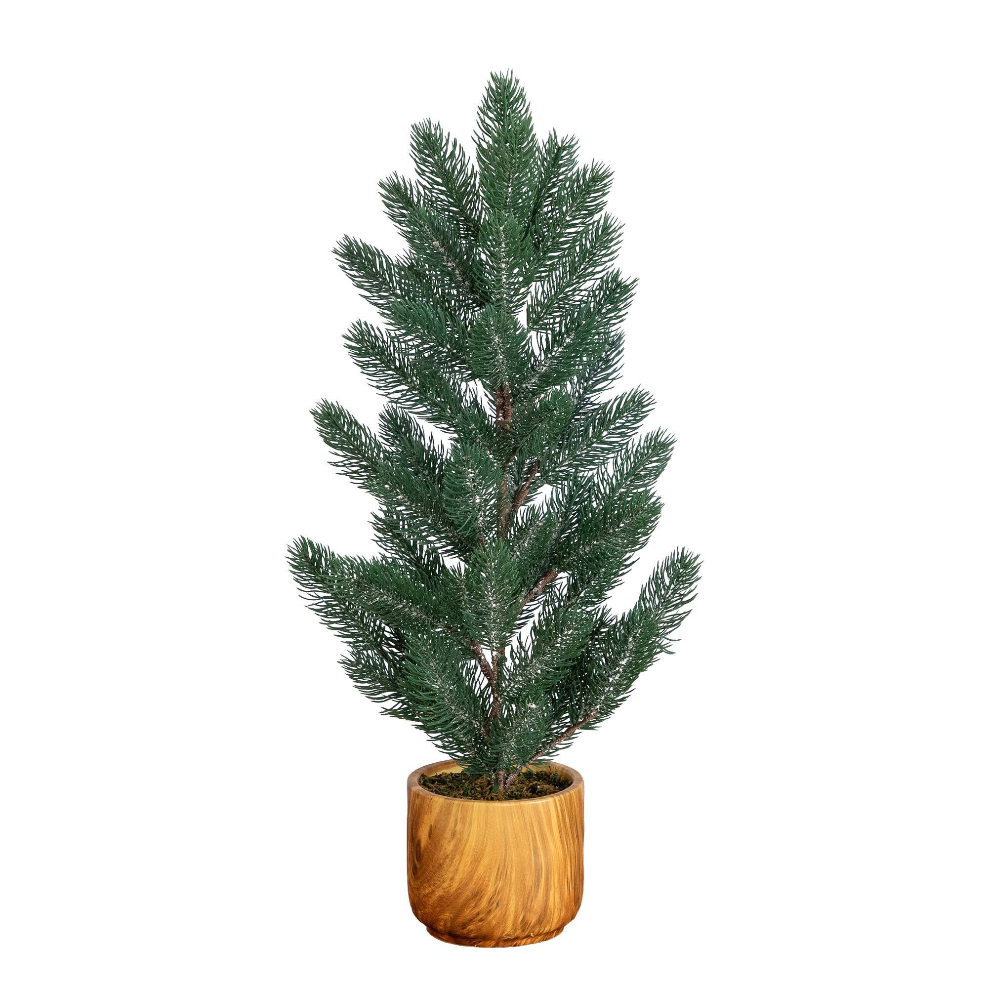 Nearly Natural 23" Artificial Christmas Pine Tree in Decorative Wood Planter in Green | 23″ | Michaels®