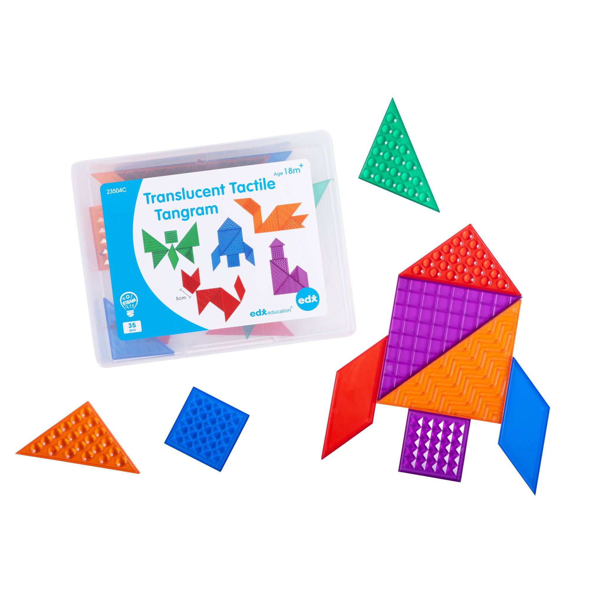 edxeducation® Translucent Tactile Tangrams Set