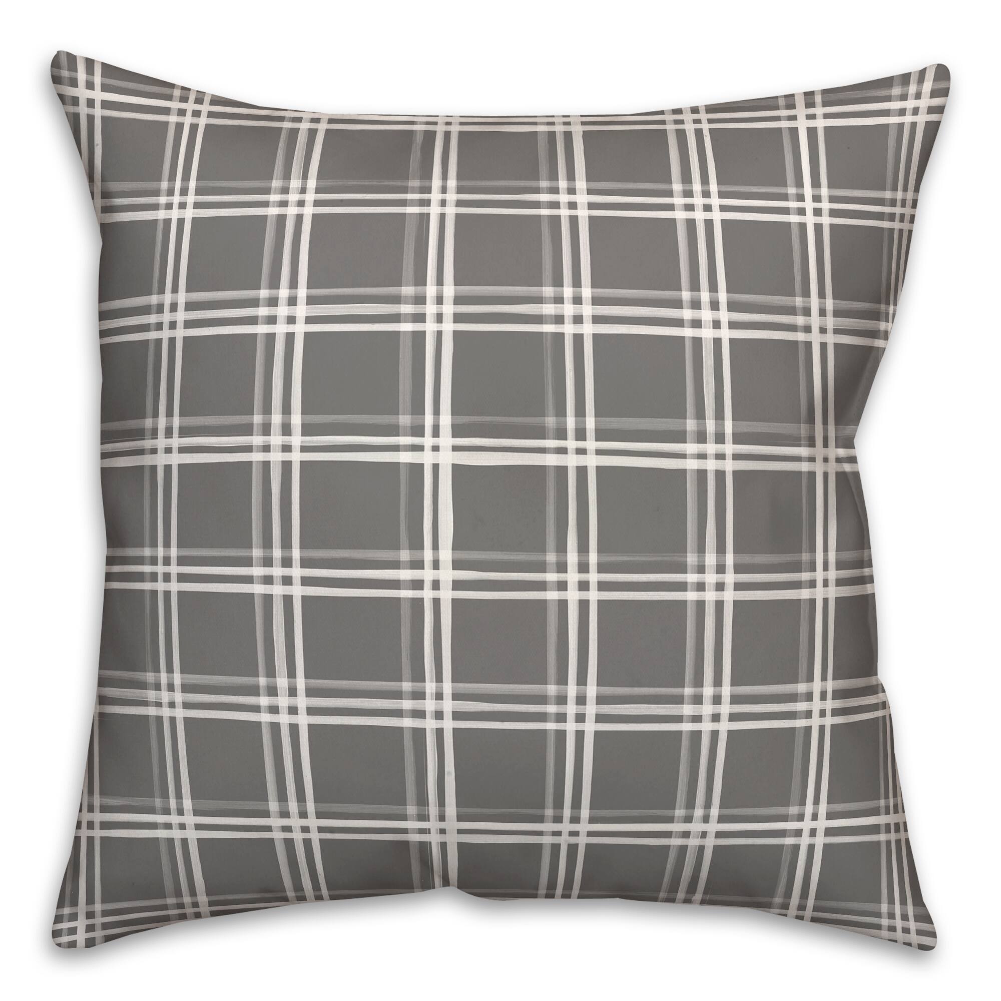 18" Plaid Indoor/Outdoor Pillow