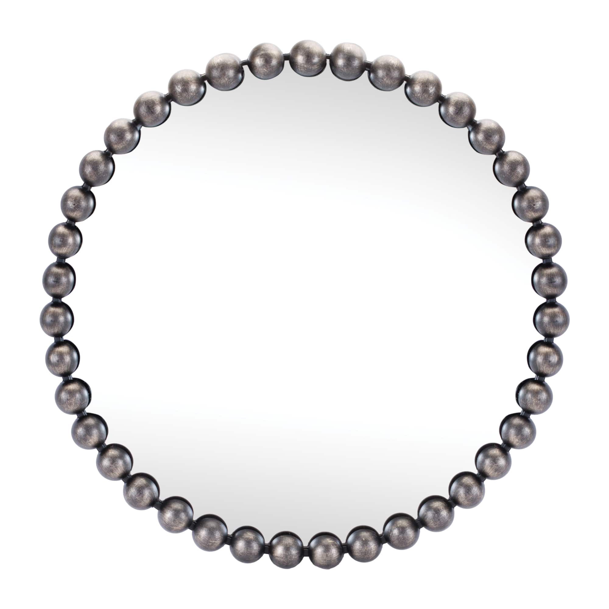 23.5" Round Beaded Metal Wall Mirror
