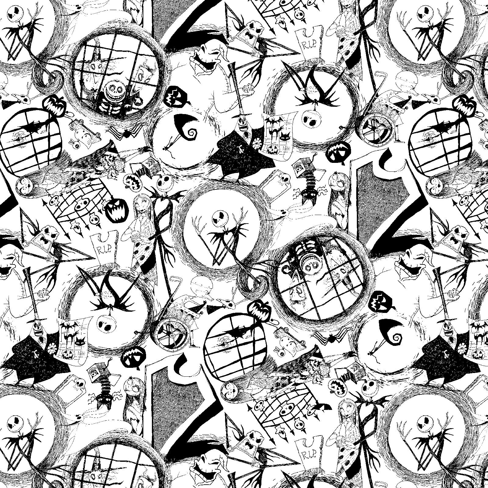 Disney® The Nightmare Before Christmas Tossed World Cotton Fabric 
