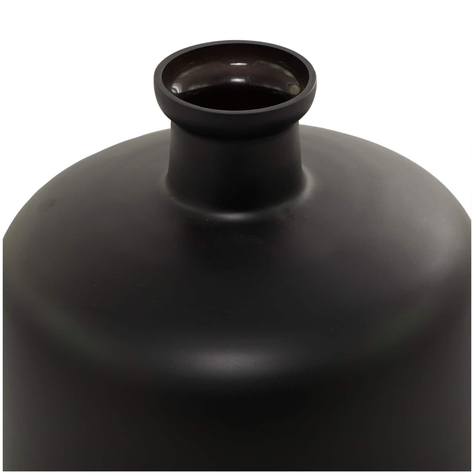 Black Glass Vase 10" x 10" x 12"