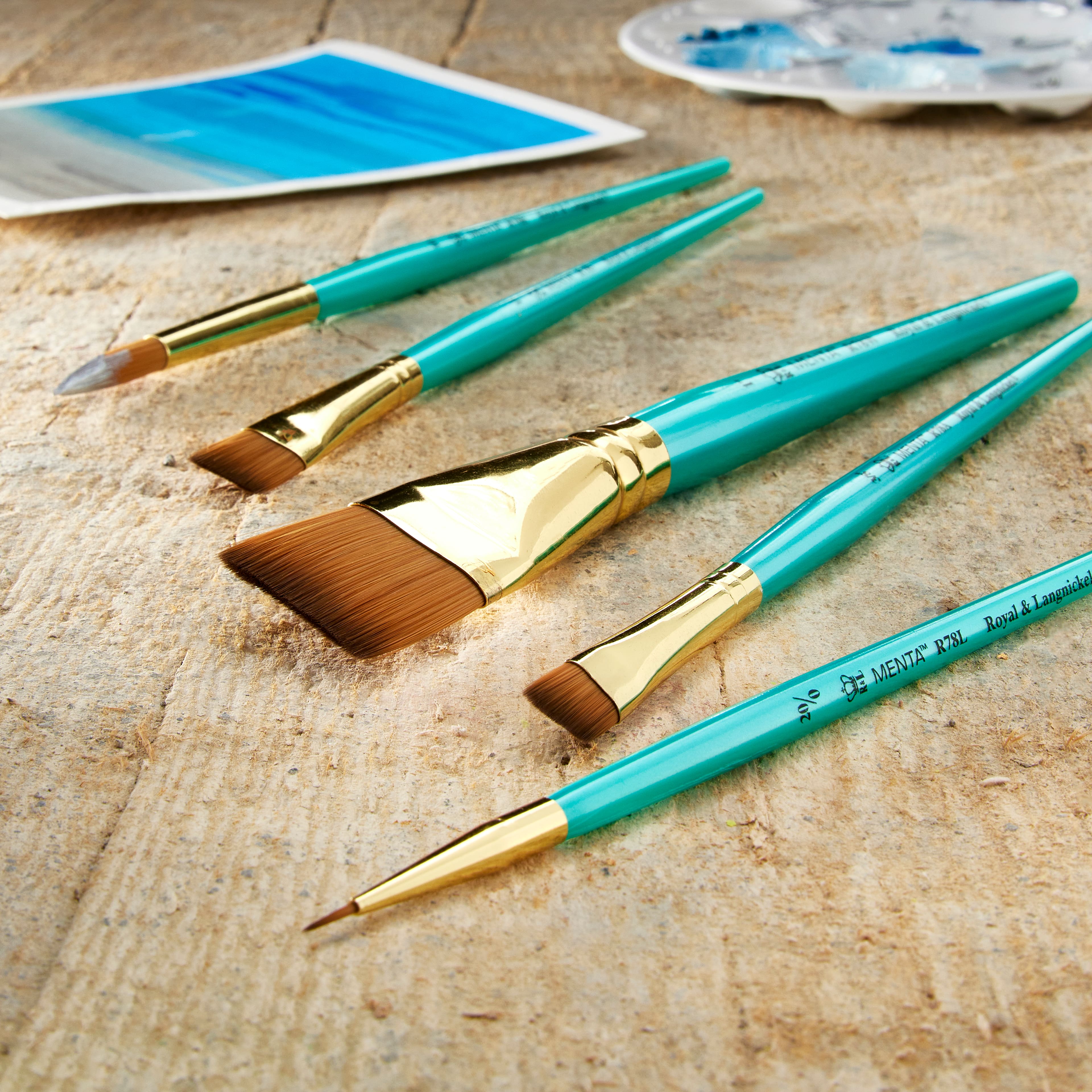 Royal & Langnickel® Menta™ Round & Wash Synthetic Acrylic 5 Piece Brush Set