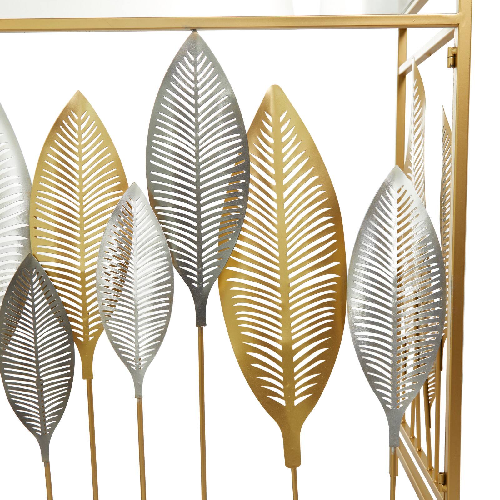 Gold Metal Contemporary Console Table, 30" x 44" x 16"